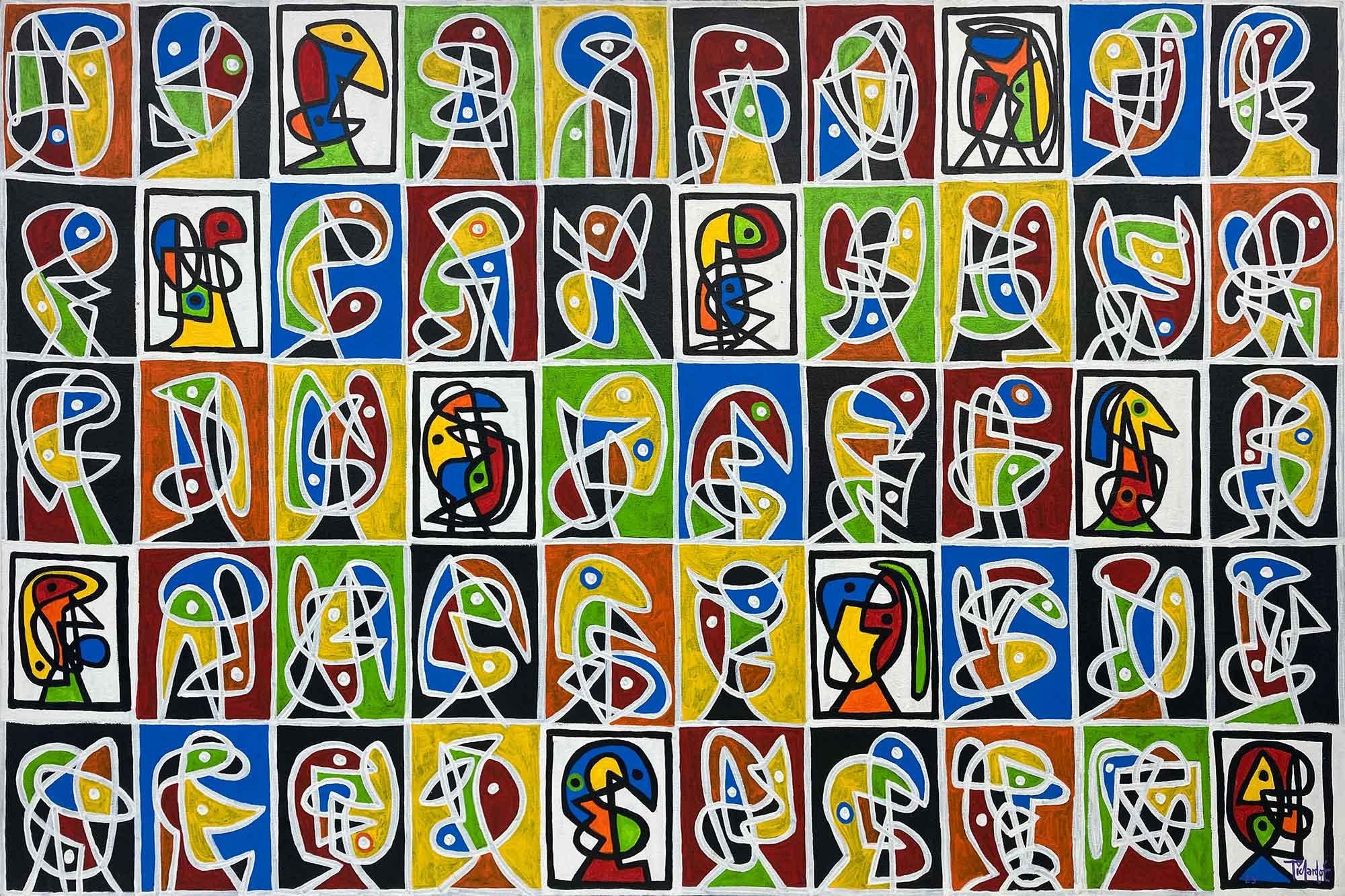 Abstract Painting Enrique Pichardo - Mosaicos I, Art contemporain, Peinture abstraite, 21ème siècle