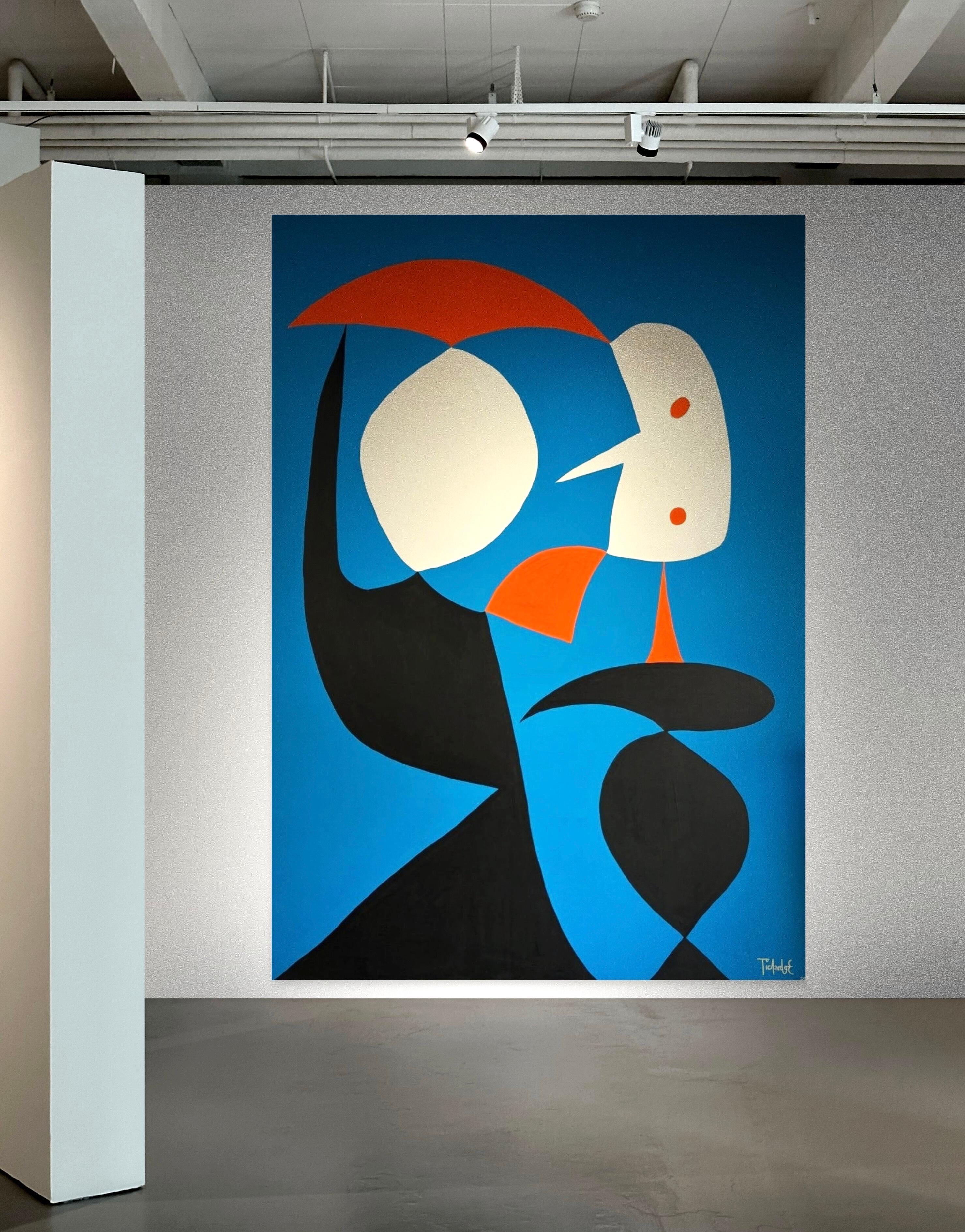 Mujer Con Sombrilla, Arte contemporanea, Pittura astratta, 21° secolo - Painting di Enrique Pichardo