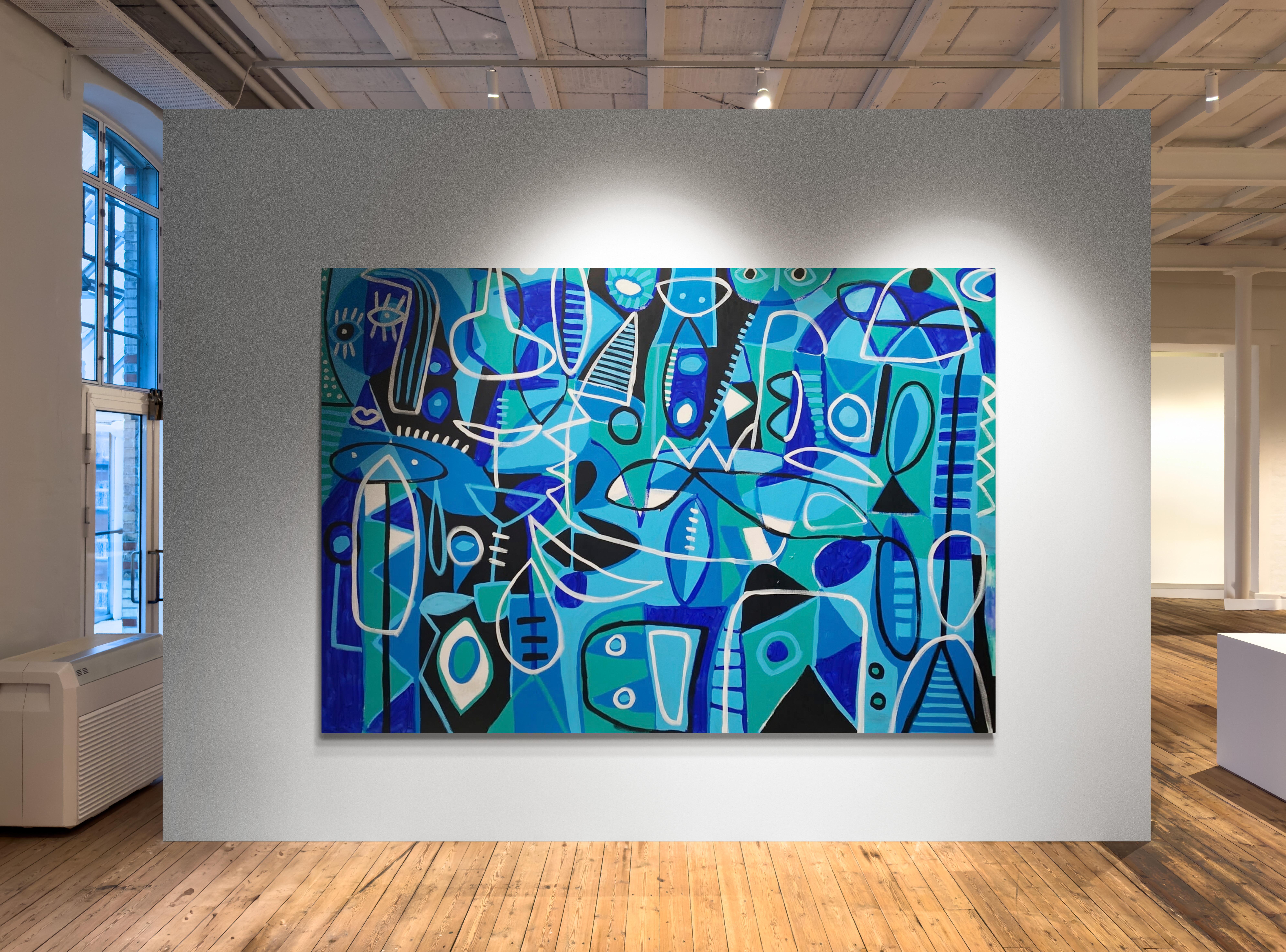 My Blues, Zeitgenössische Kunst, Abstrakte Malerei, 21. Jahrhundert – Painting von Enrique Pichardo