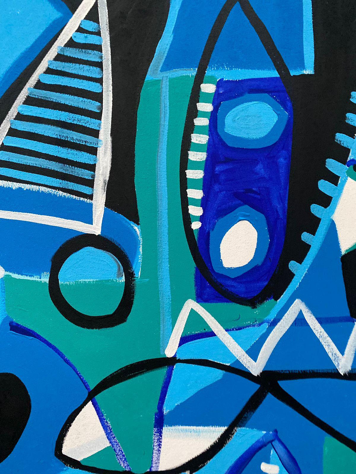 My Blues, Art contemporain, Peinture abstraite, 21ème siècle en vente 1