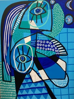 My Blues, Zeitgenössische Kunst, Abstrakte Malerei, 21. Jahrhundert