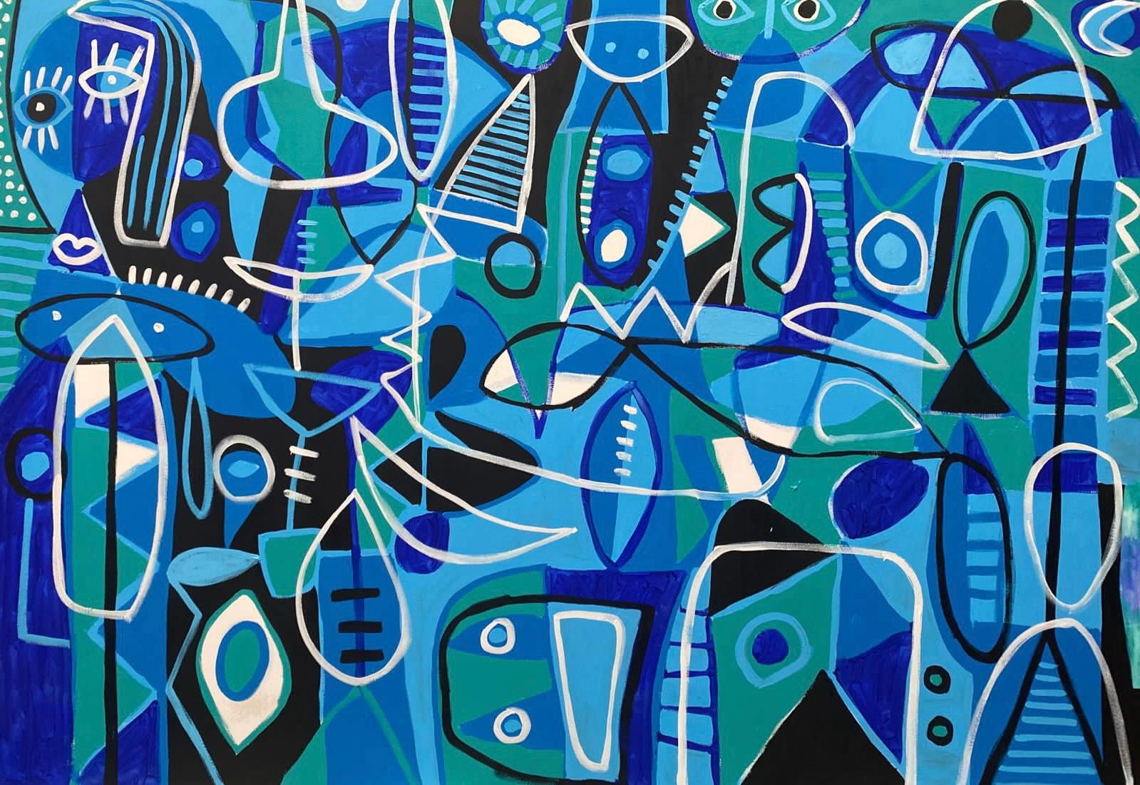 My Blues, Contemporary Art, Abstract Painting, 21st Century