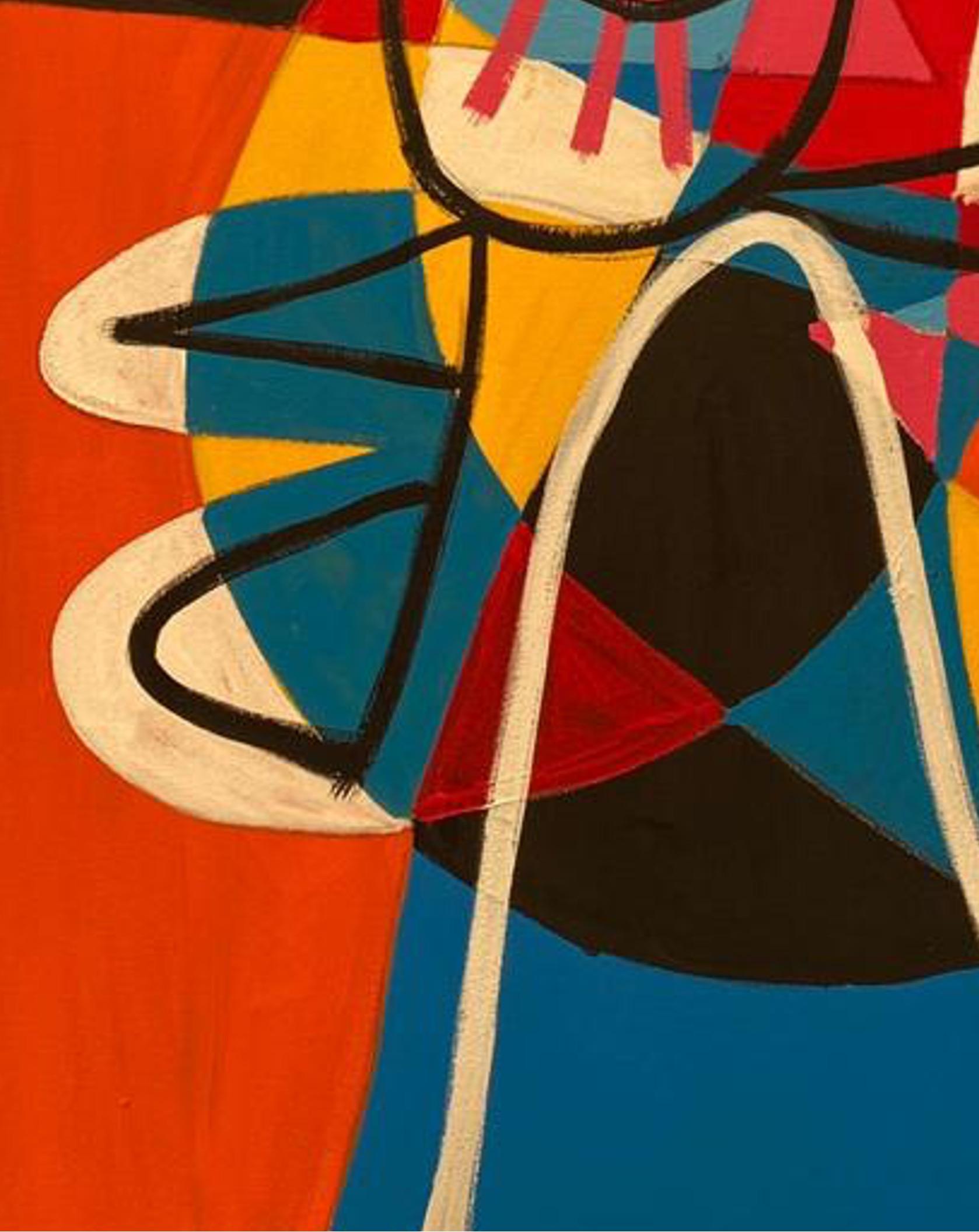 Orange Face, Contemporary Art, Abstract Painting, 21st Century 1