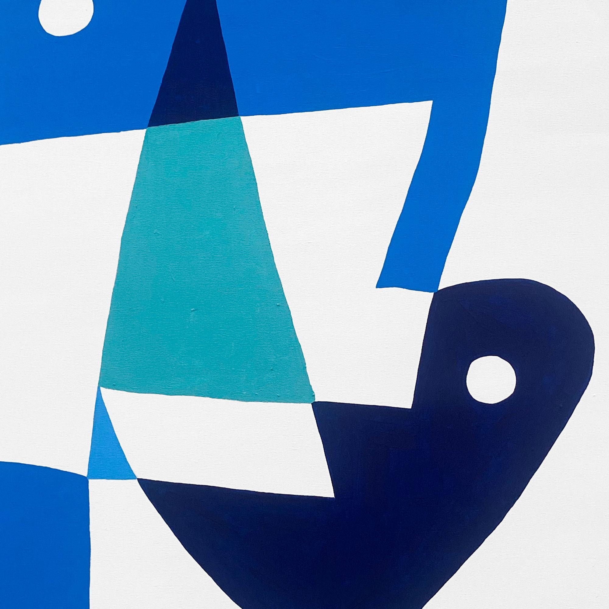 Personaje Azul Fondo Blanco, Contemporary Art, Abstract Painting, 21st Century For Sale 3