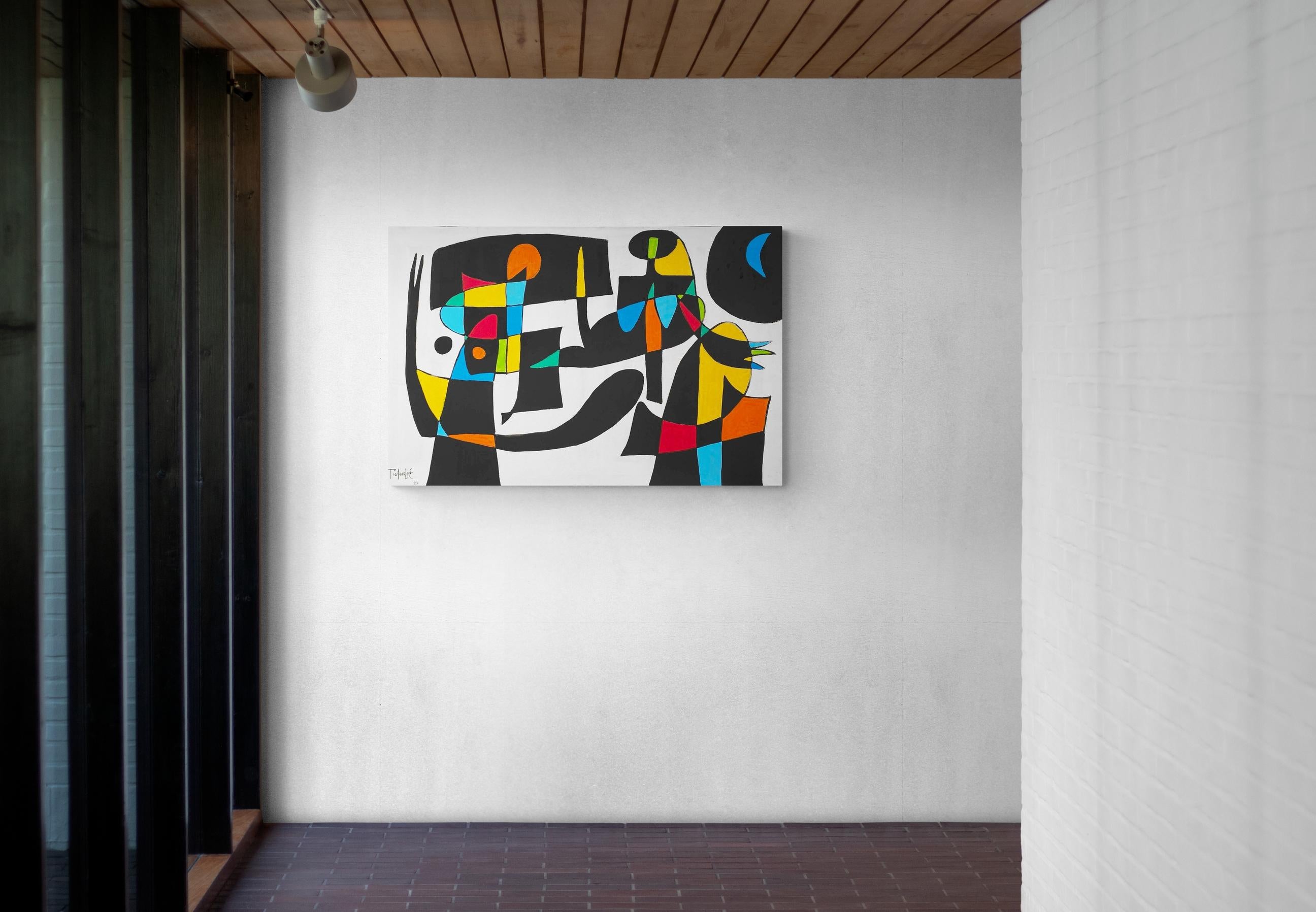 Personajes en Fondo Blanco, Arte contemporanea, Pittura astratta, 21° secolo in vendita 1
