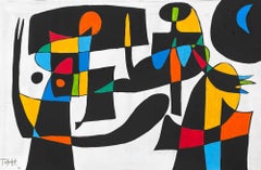 Personajes en Fondo Blanco, Contemporary Art, Abstract Painting, 21st Century