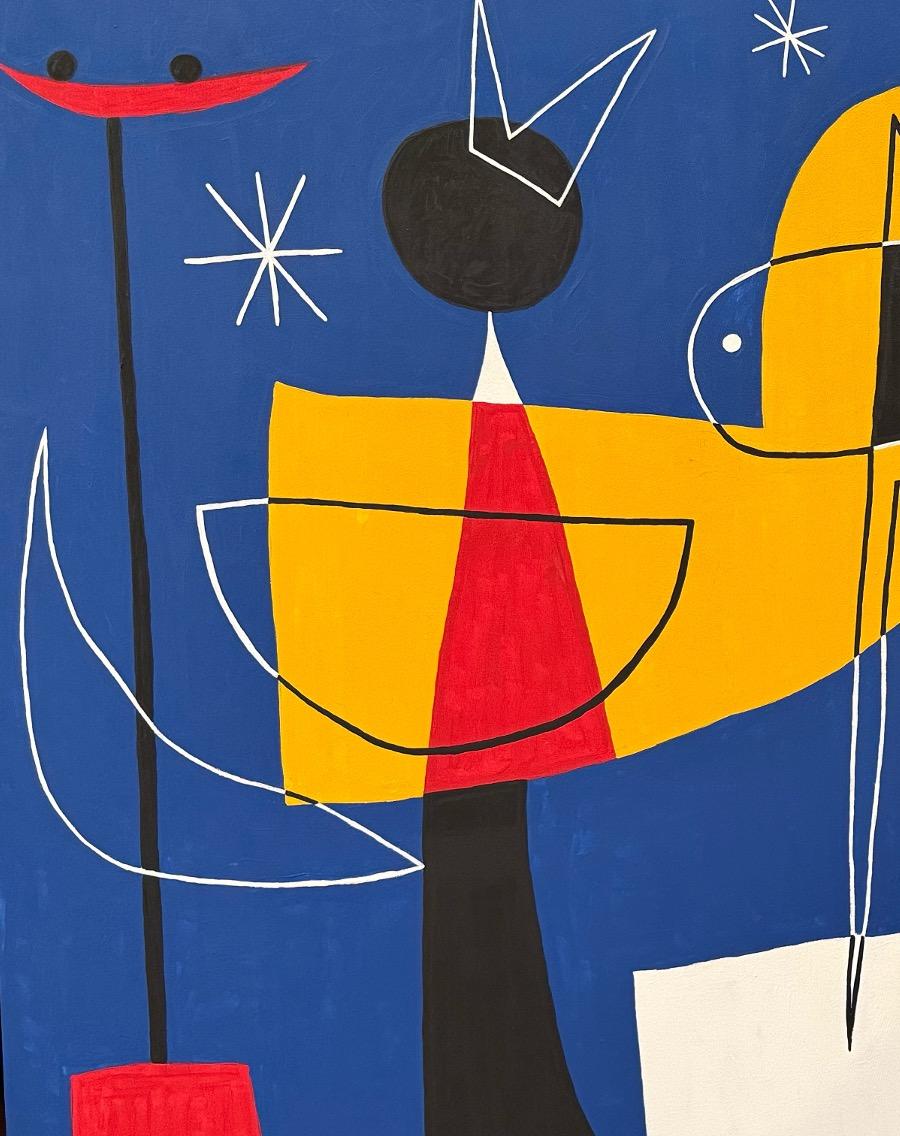 Personajes en La Noche, Arte contemporanea, Pittura astratta, 21° secolo - Painting Astratto di Enrique Pichardo