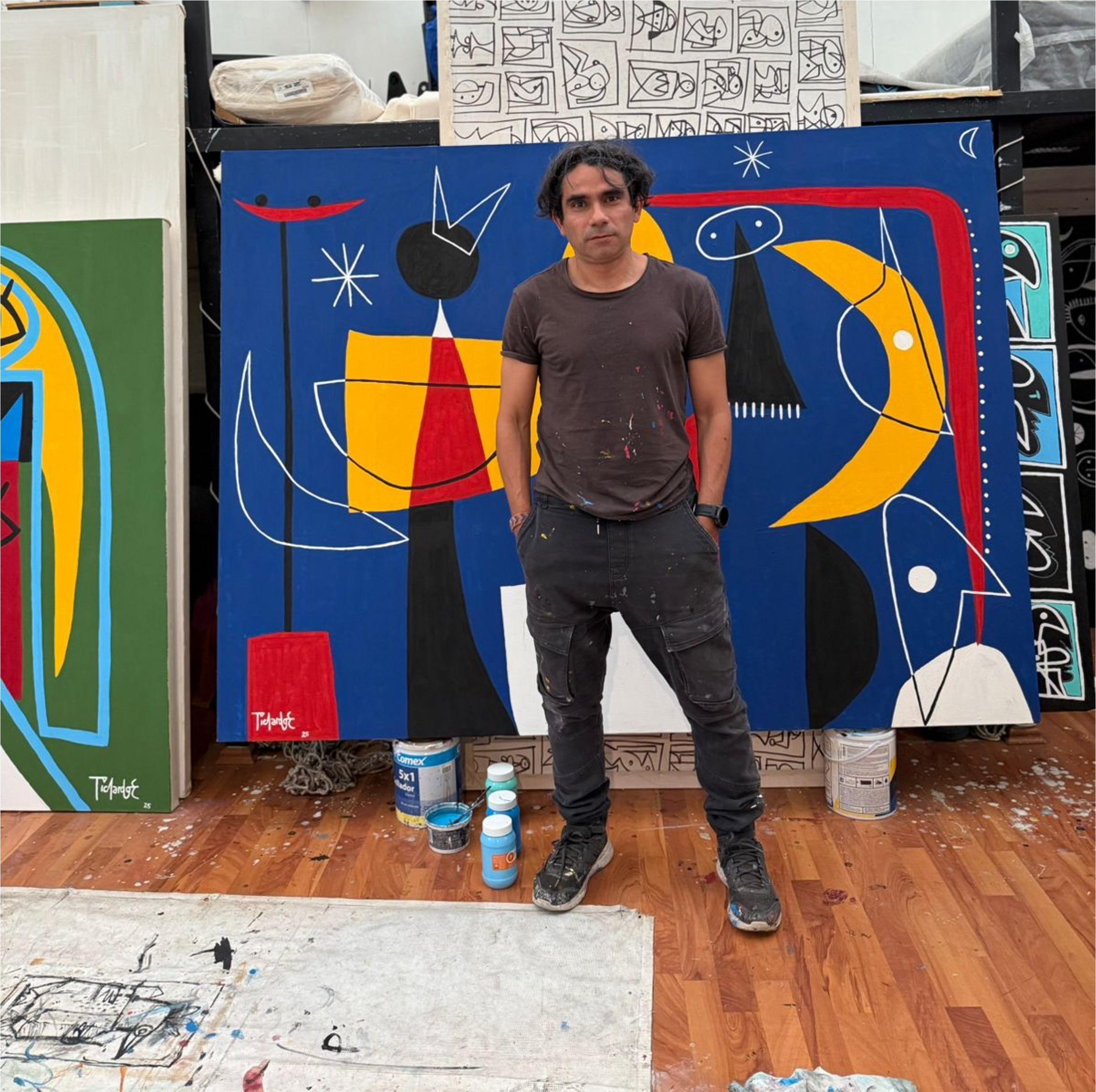 Personajes en La Noche, Arte contemporanea, Pittura astratta, 21° secolo in vendita 1