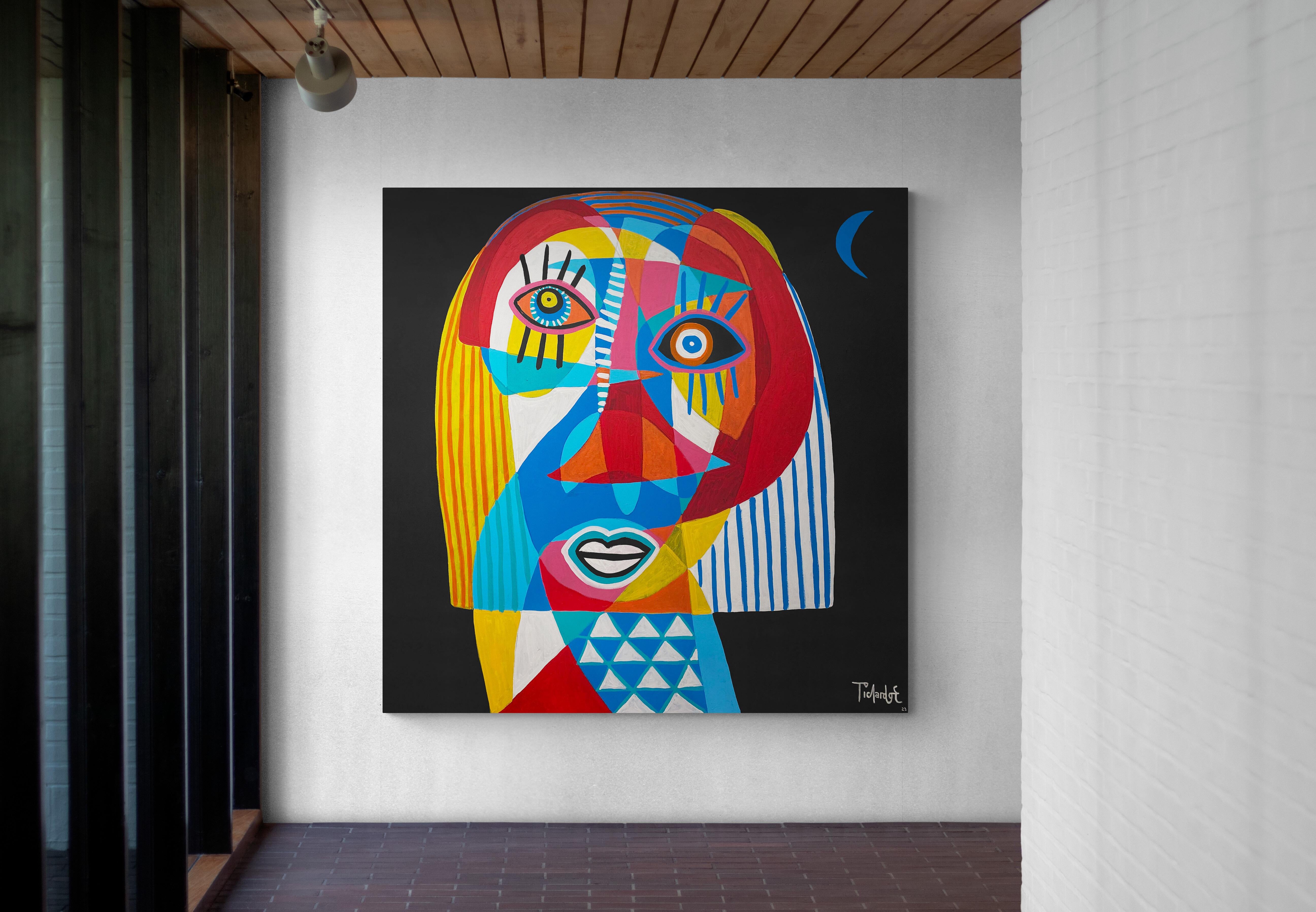Retrato de Noche, Arte contemporanea, Pittura astratta, 21° secolo - Painting di Enrique Pichardo