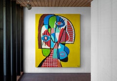 Retrato en Amarillo, Contemporary Art, Abstract Painting, 21st Century