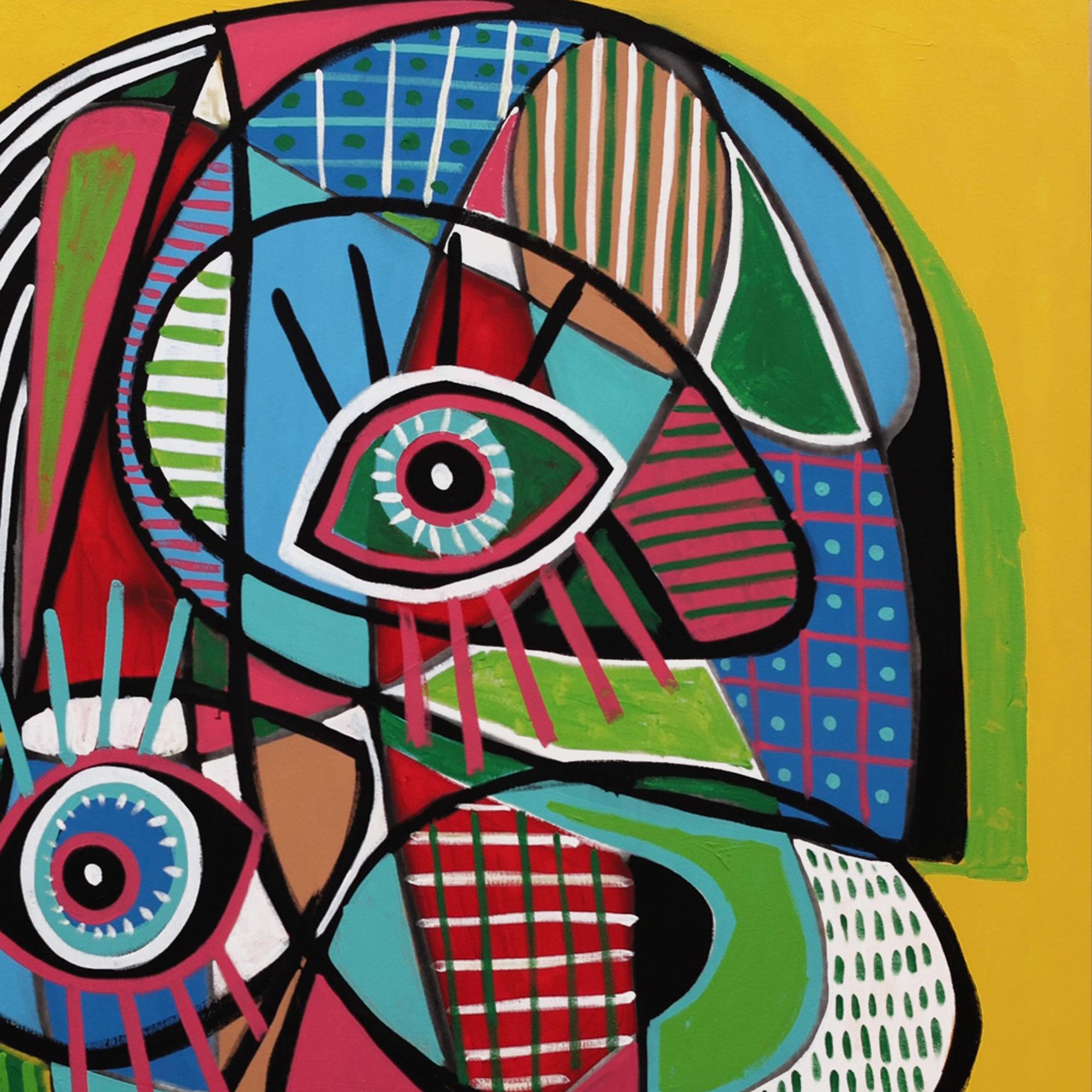 Retrato en Amarillo, Arte contemporanea, Pittura astratta, 21° secolo - Painting Astratto di Enrique Pichardo