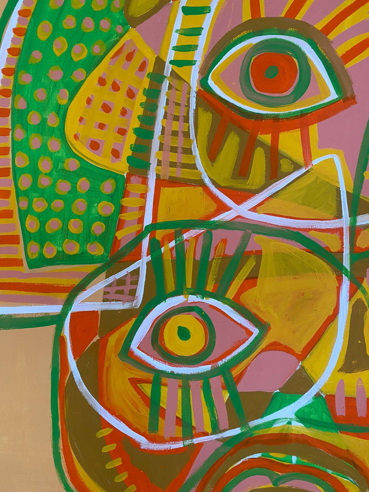 Retrato en Amarillos, Art contemporain, Peinture abstraite, 21ème siècle - Abstrait Painting par Enrique Pichardo