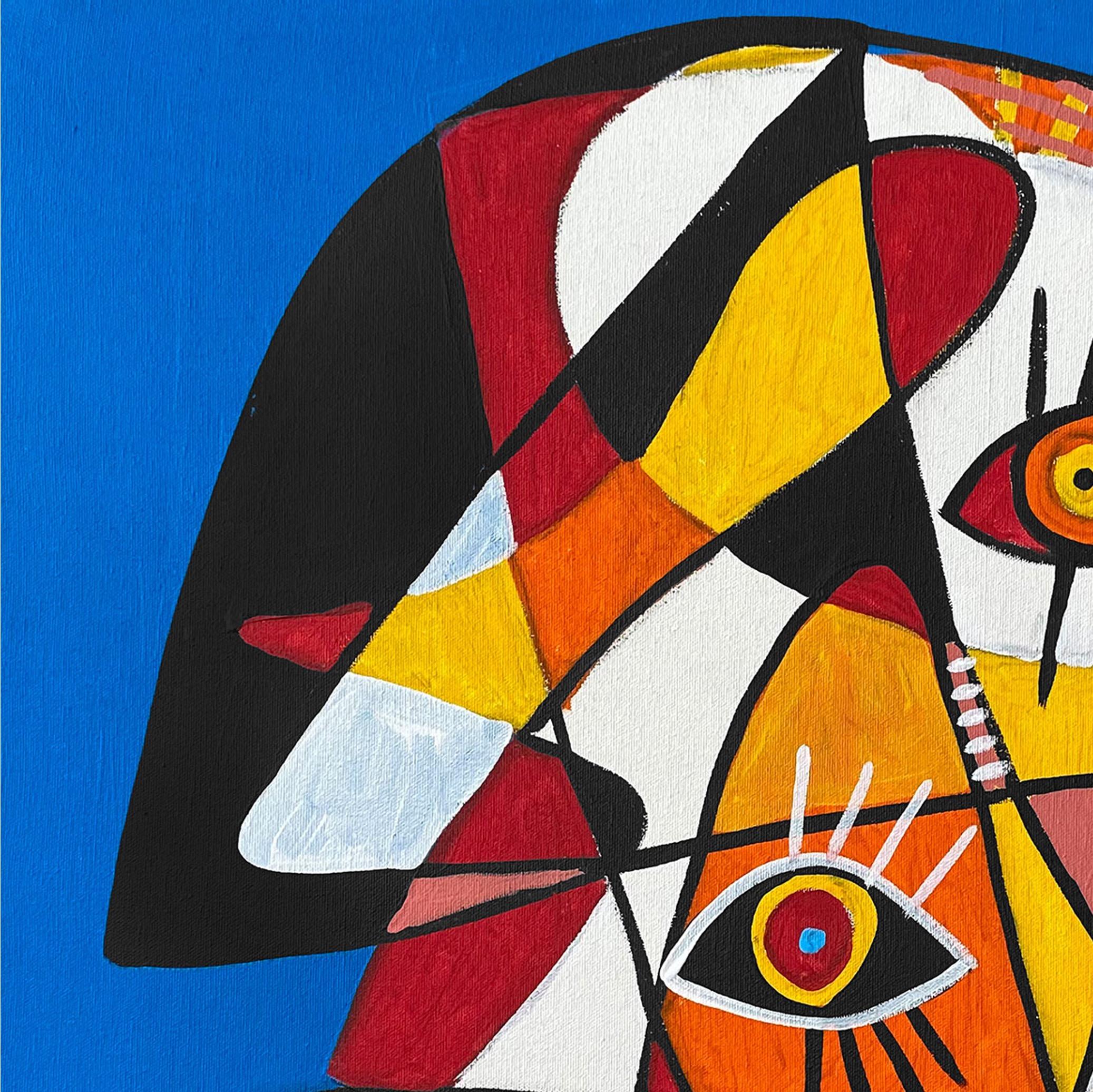 Retrato en Azul, Arte contemporanea, Pittura astratta, 21° Secolo - Painting di Enrique Pichardo
