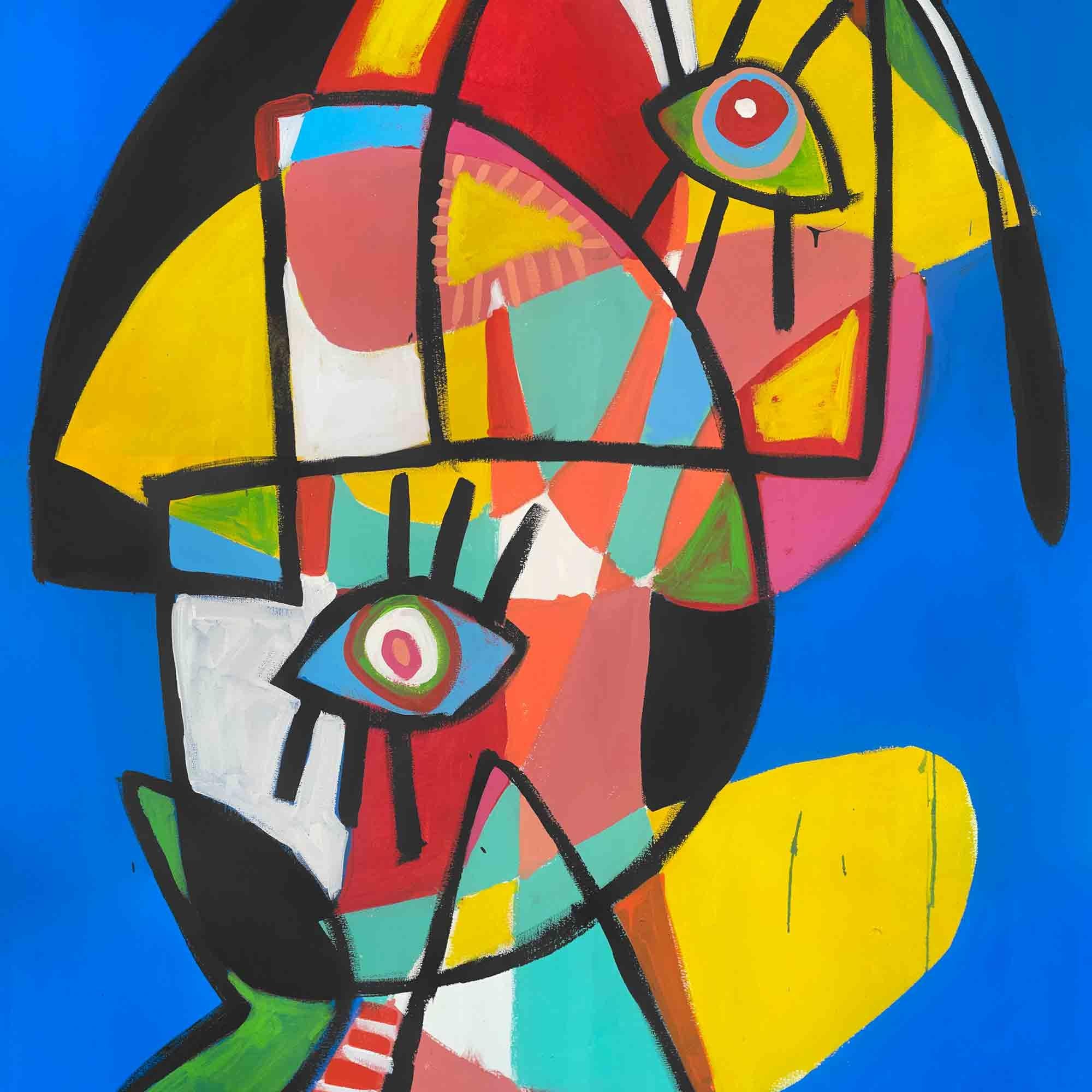 Retrato en Azul, Contemporary Art, Abstract Painting, 21st Century For Sale 2
