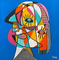 Retrato en Azul, Contemporary Art, Abstract Painting, 21st Century