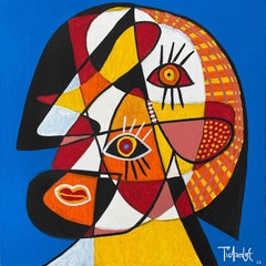 Retrato en Azul, Contemporary Art, Abstract Painting, 21st Century