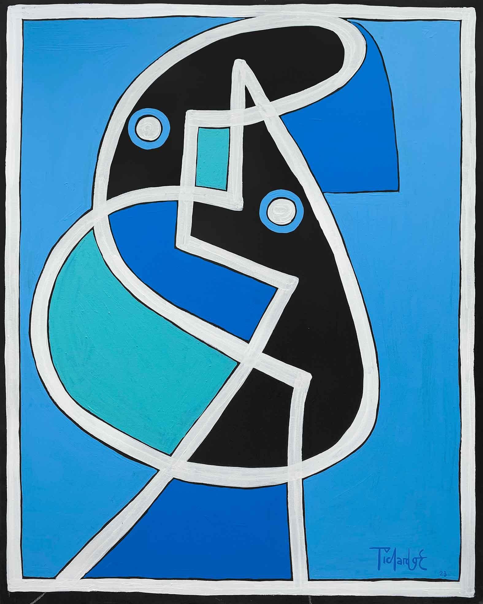 Abstract Painting di Enrique Pichardo - Retrato en Azul, Arte contemporanea, Pittura astratta, 21° Secolo
