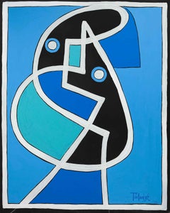 Retrato en Azul, Contemporary Art, Abstract Painting, 21st Century