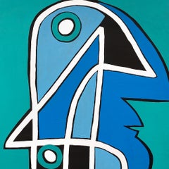 Retrato en Azules, Arte Contemporáneo, Pintura Abstracta, Siglo XXI