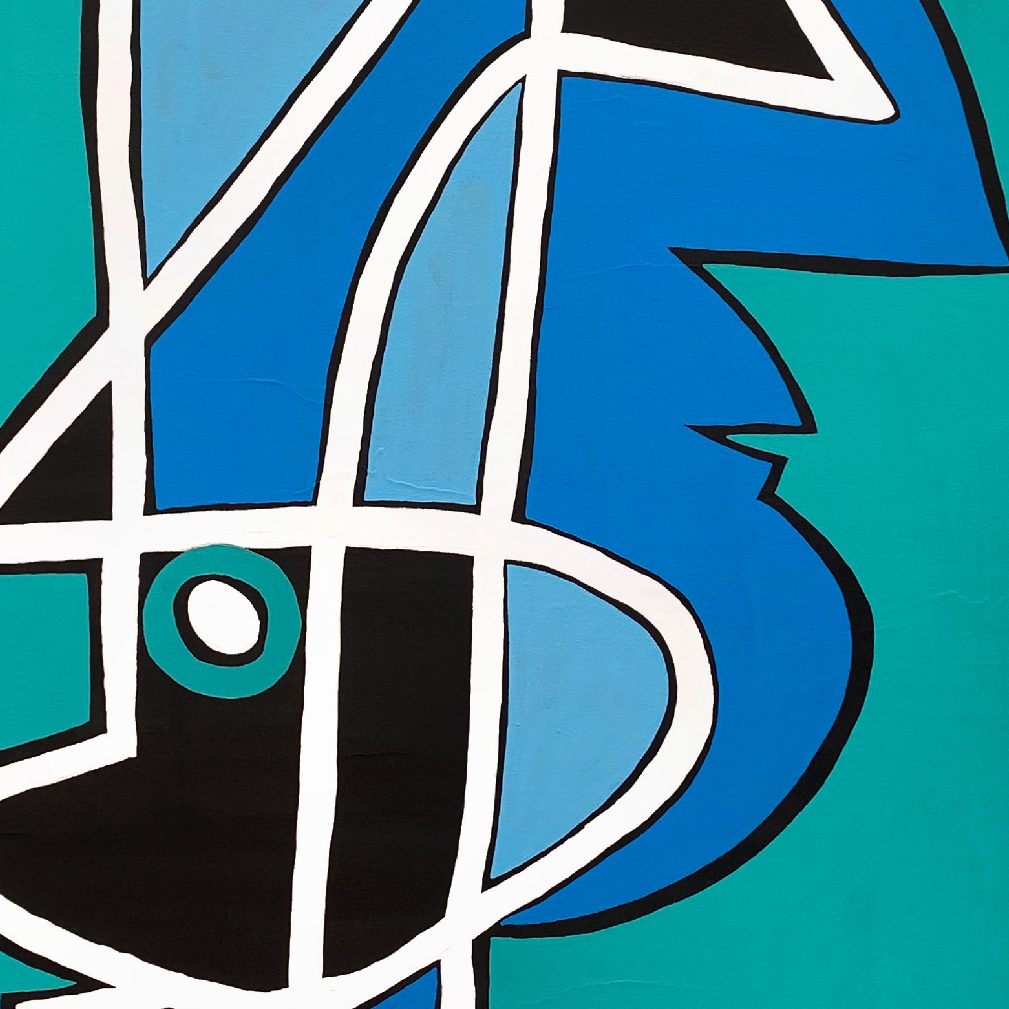 Retrato en Azules, Contemporary Art, Abstract Painting, 21st Century For Sale 2