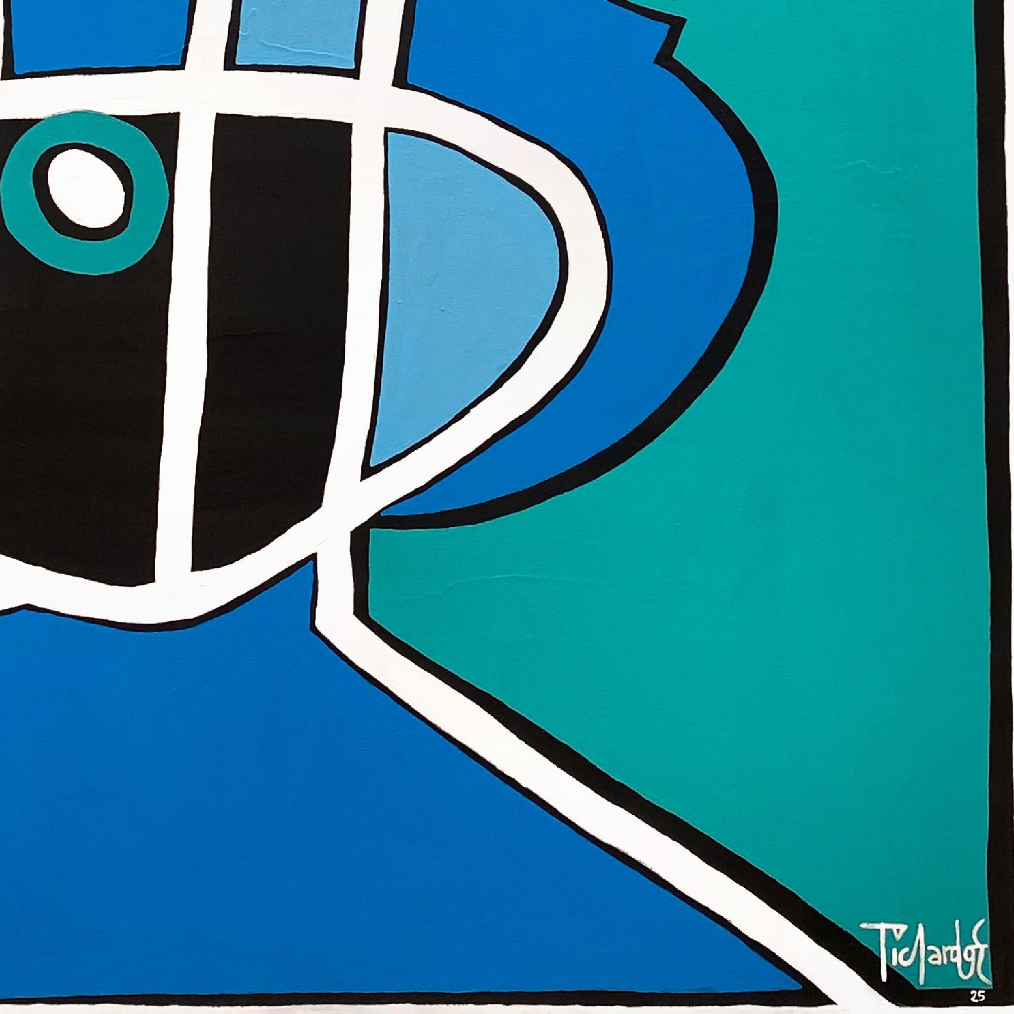 Retrato en Azules, Contemporary Art, Abstract Painting, 21st Century For Sale 3