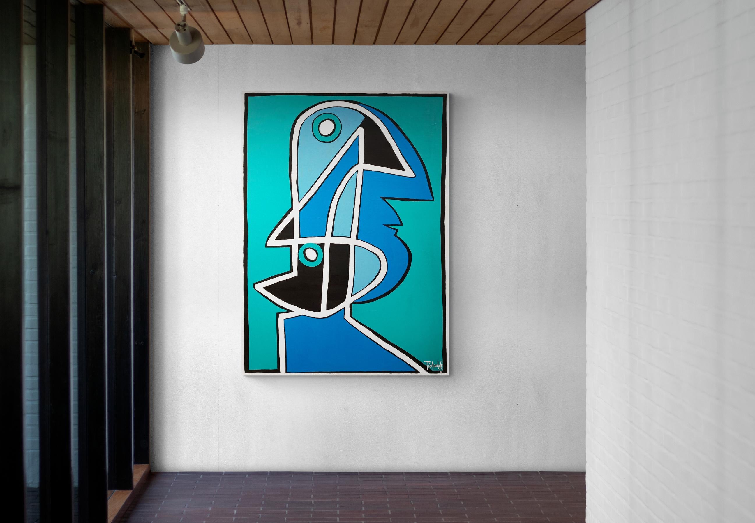 Retrato en Azules, Contemporary Art, Abstract Painting, 21st Century For Sale 4