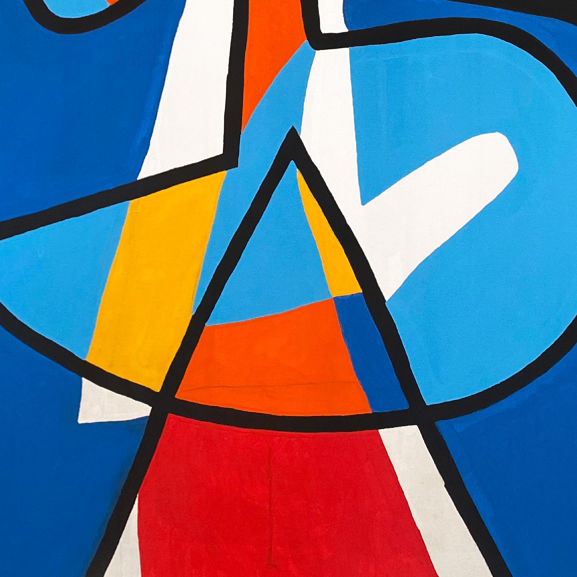 Retrato en Fondo Azul, Contemporary Art, Abstract Painting, 21st Century For Sale 2