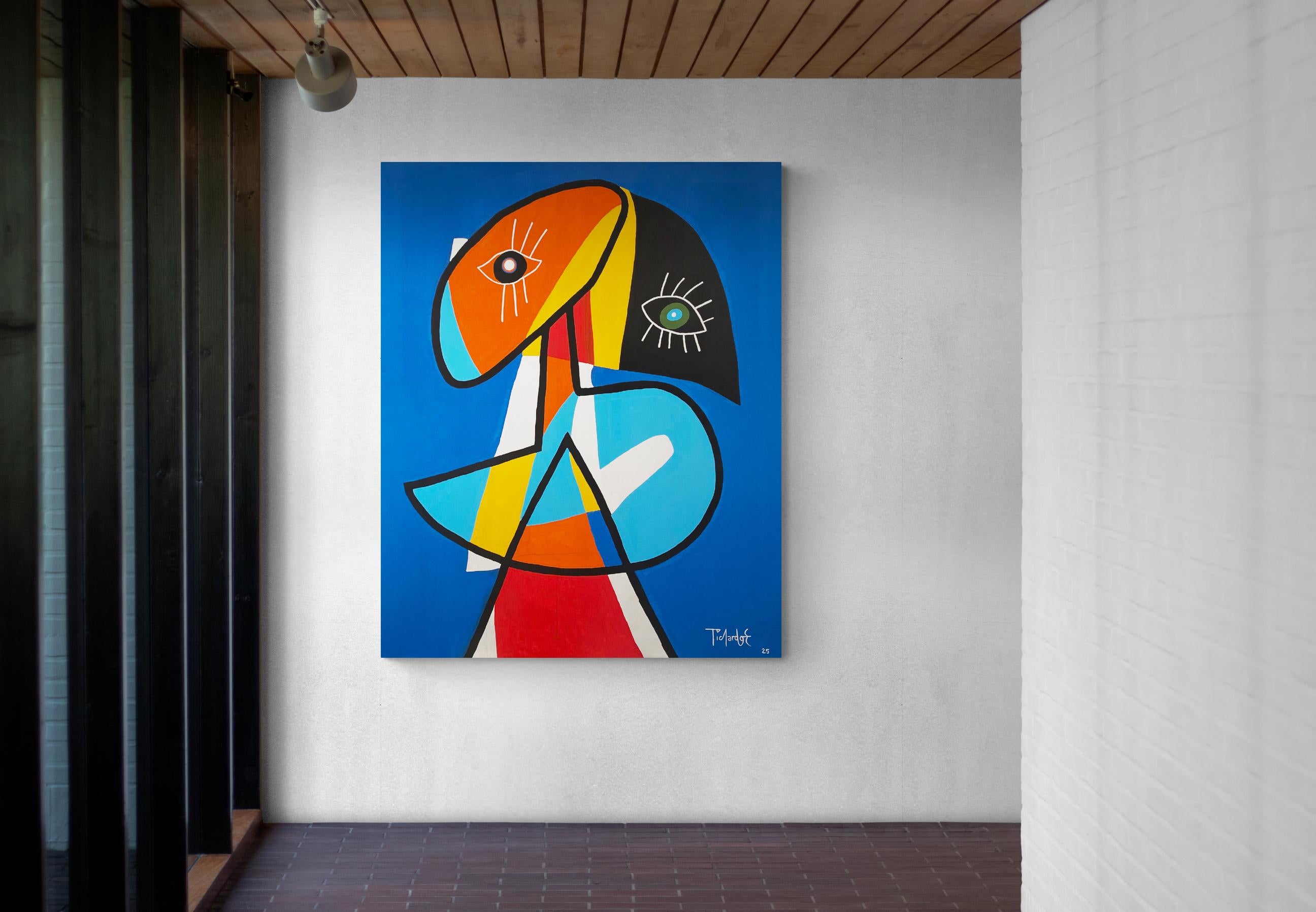Retrato en Fondo Azul, Contemporary Art, Abstract Painting, 21st Century For Sale 4