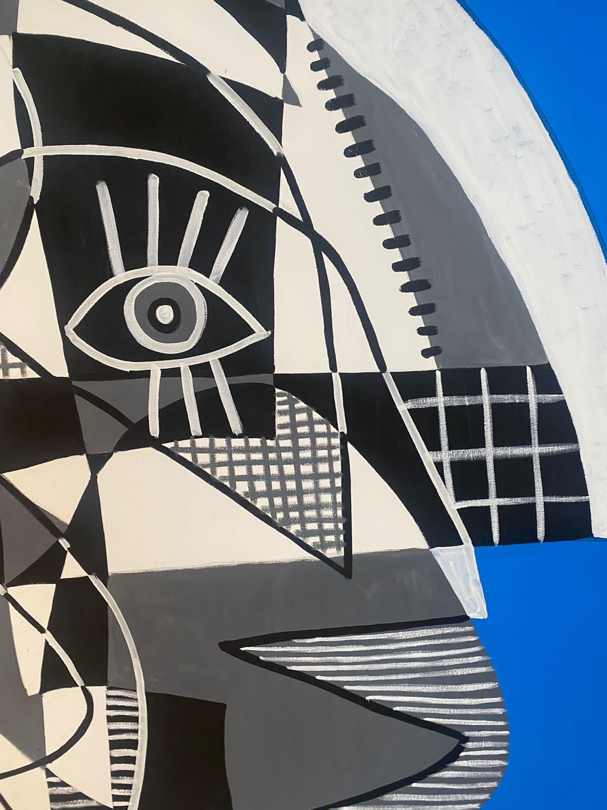 Retrato en Fondo Azul, Zeitgenössische Kunst, Abstrakte Malerei, 21. Jahrhundert im Angebot 3