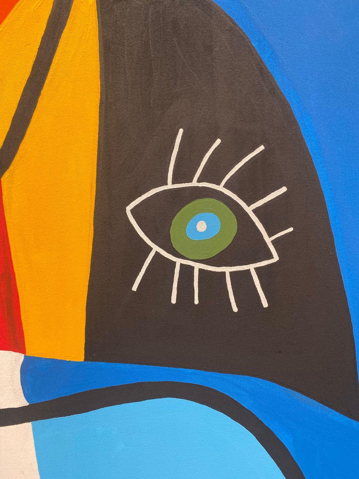 Retrato en Fondo Azul, Art contemporain, Peinture abstraite, 21ème siècle en vente 2