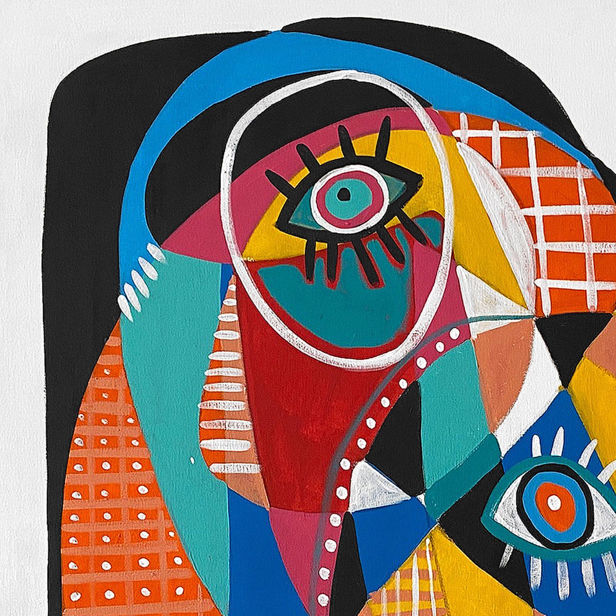 Retrato en Fondo Blanco II, Arte contemporanea, Pittura astratta, 21° secolo - Painting di Enrique Pichardo