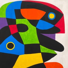 Retrato en Fondo Blanco, Contemporary Art, Abstract Painting, 21st Century