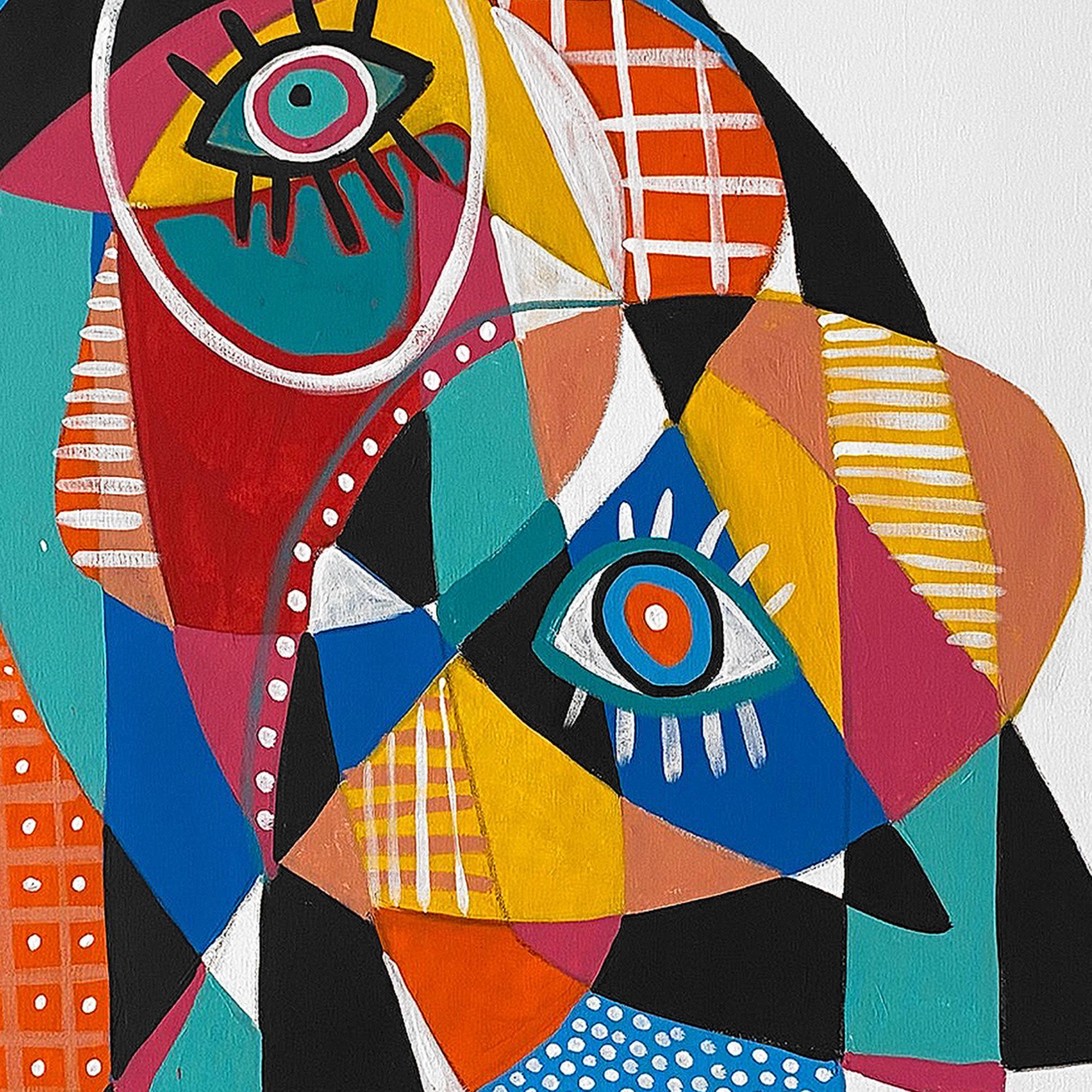 Retrato en Fondo Blanco II, Arte contemporanea, Pittura astratta, 21° secolo - Painting Astratto di Enrique Pichardo
