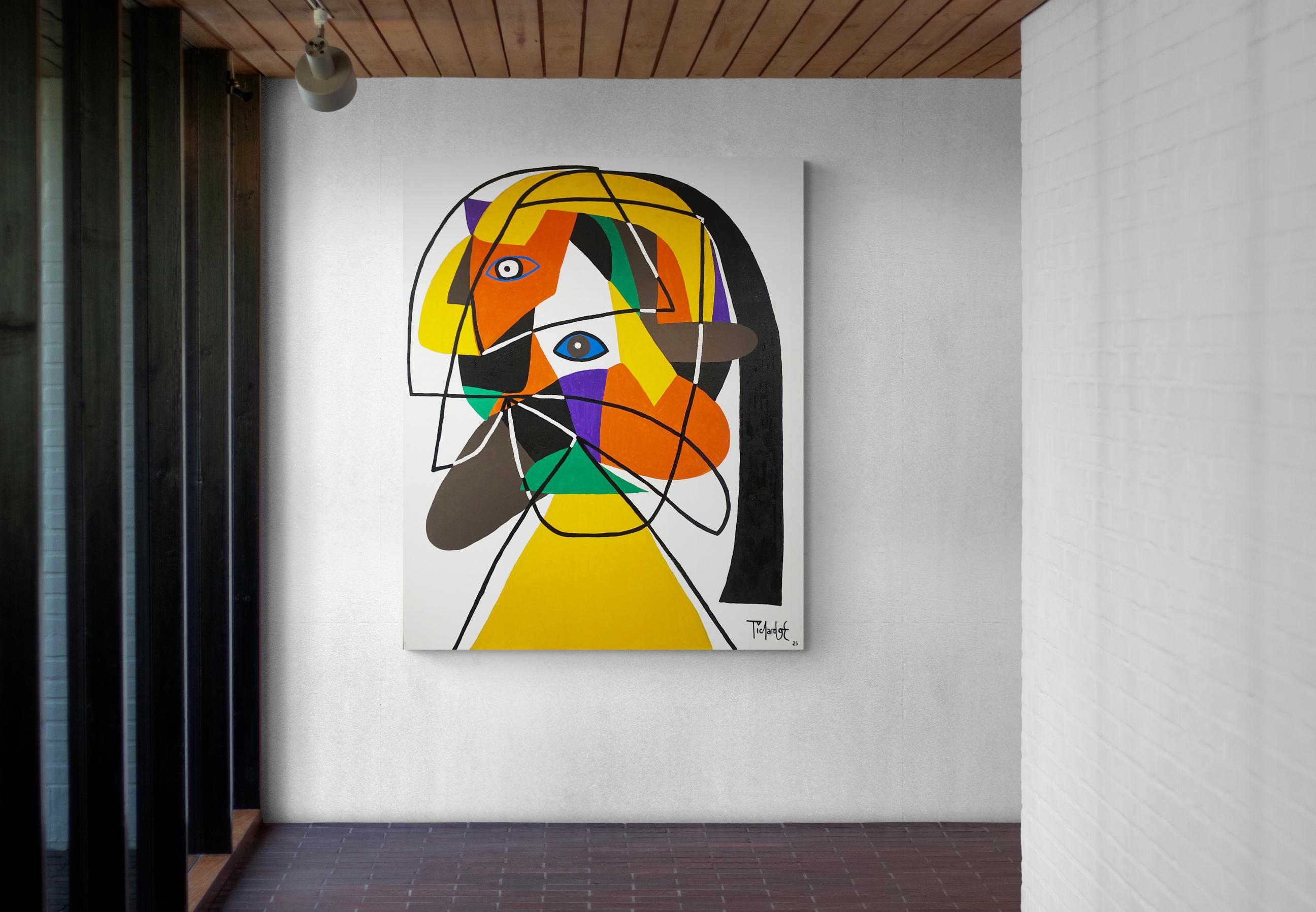 Retrato en Fondo Blanco, Contemporary Art, Abstract Painting, 21st Century For Sale 4