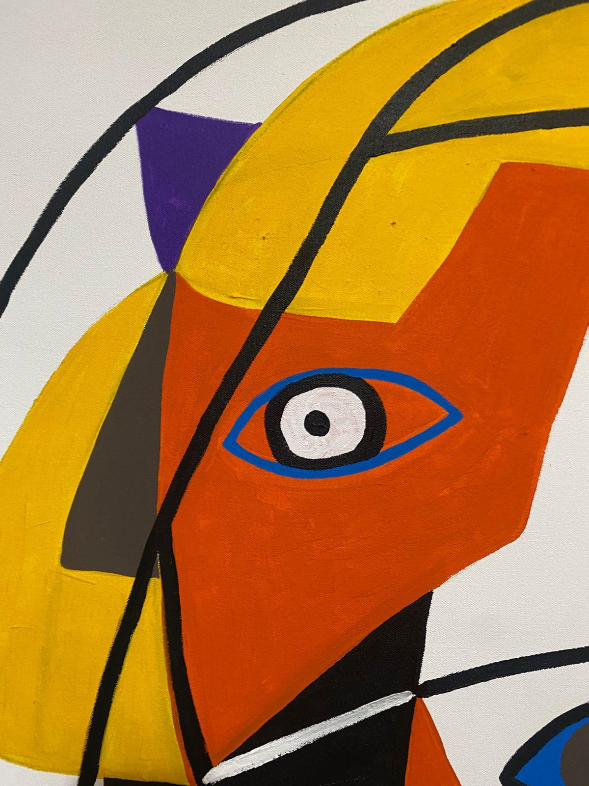 Retrato en Fondo Blanco, Art contemporain, Peinture abstraite, 21ème siècle en vente 1