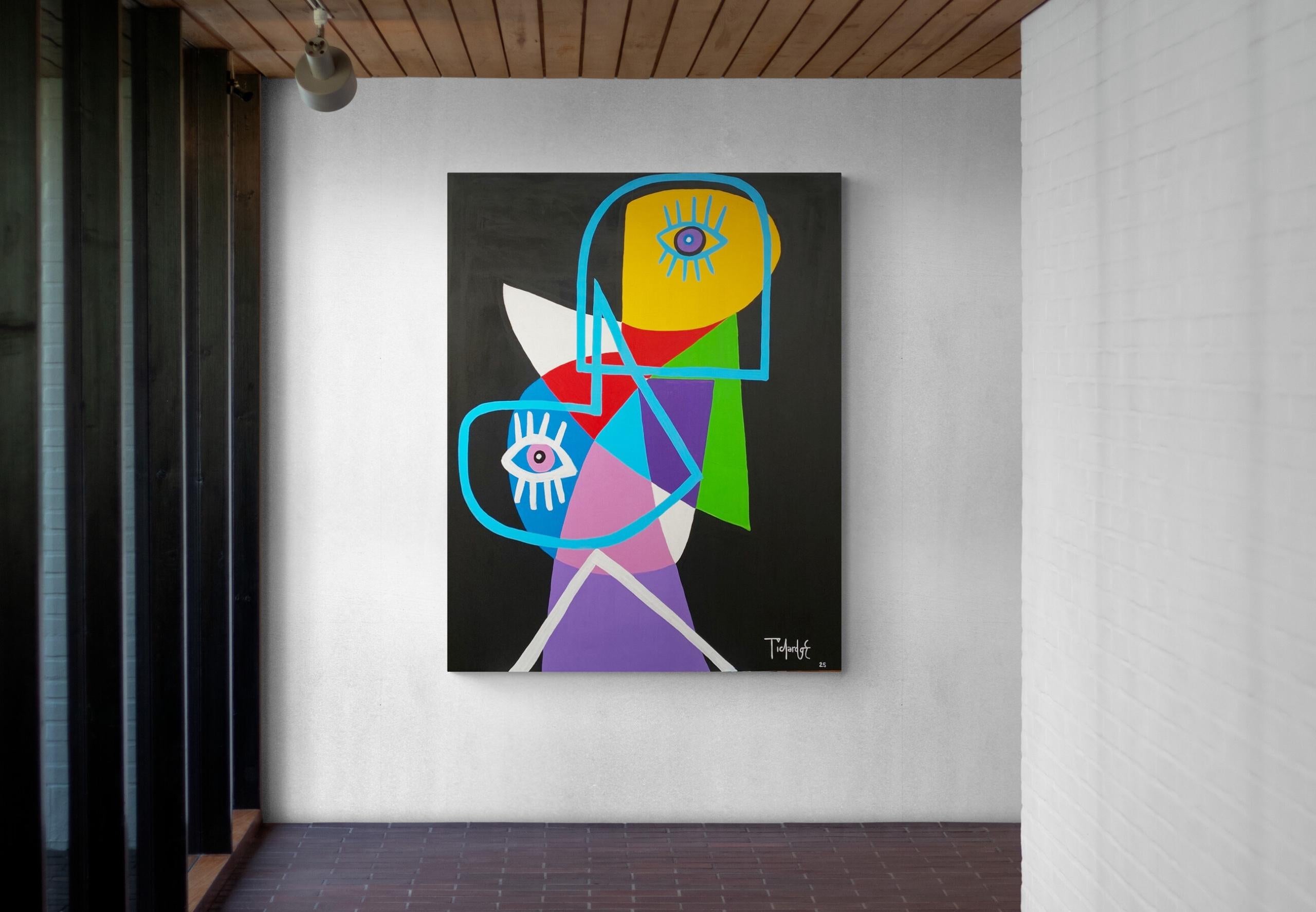 Retrato en Fondo Negro, Art contemporain, Peinture abstraite, 21ème siècle en vente 3