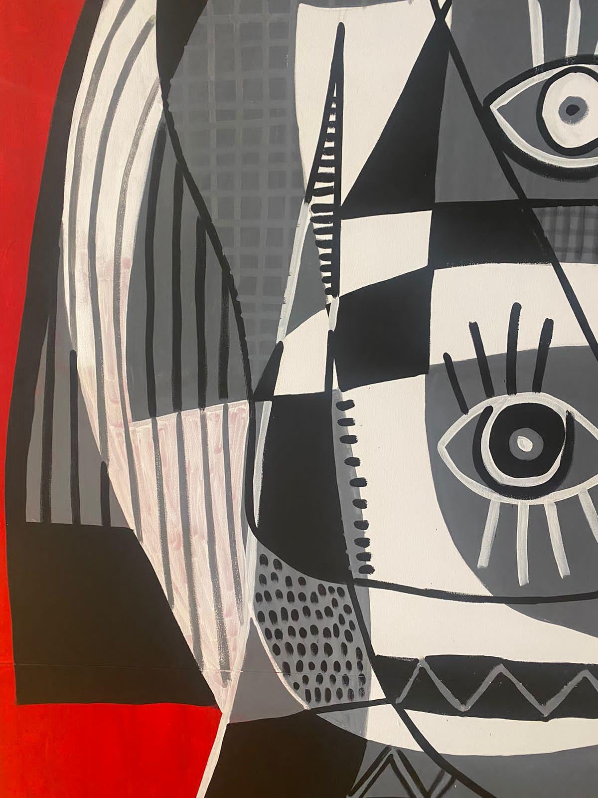 Retrato en Fondo Rojo, Arte contemporanea, Pittura astratta, 21° secolo 1