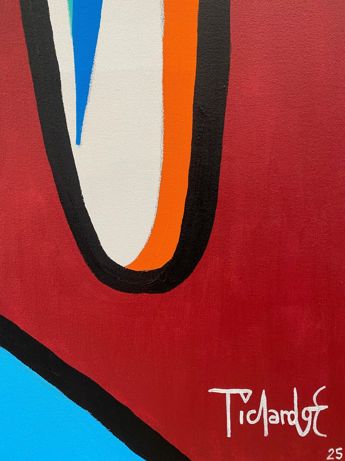 Retrato en Fondo Rojo, Art contemporain, Peinture abstraite, 21ème siècle en vente 2