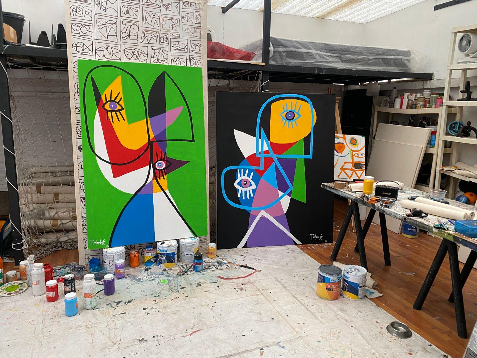 Retrato en Fondo Verde, Contemporary Art, Abstract Painting, 21st Century For Sale 6