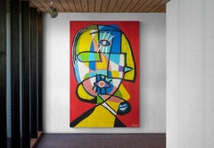 Retrato en Rojo, Contemporary Art, Abstract Painting, 21st Century