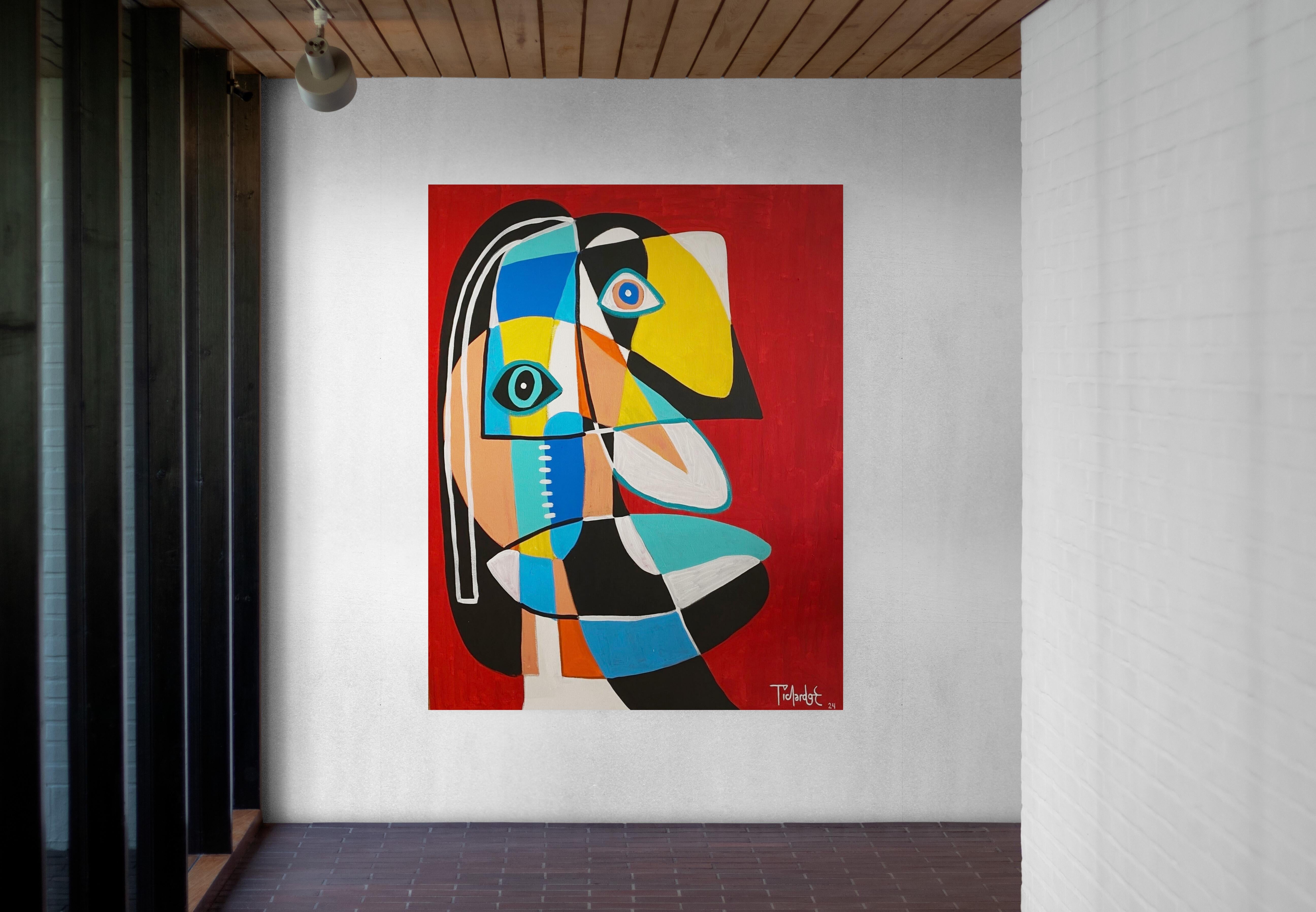 Retrato en Rojo, Arte contemporanea, Pittura astratta, 21° secolo - Painting di Enrique Pichardo