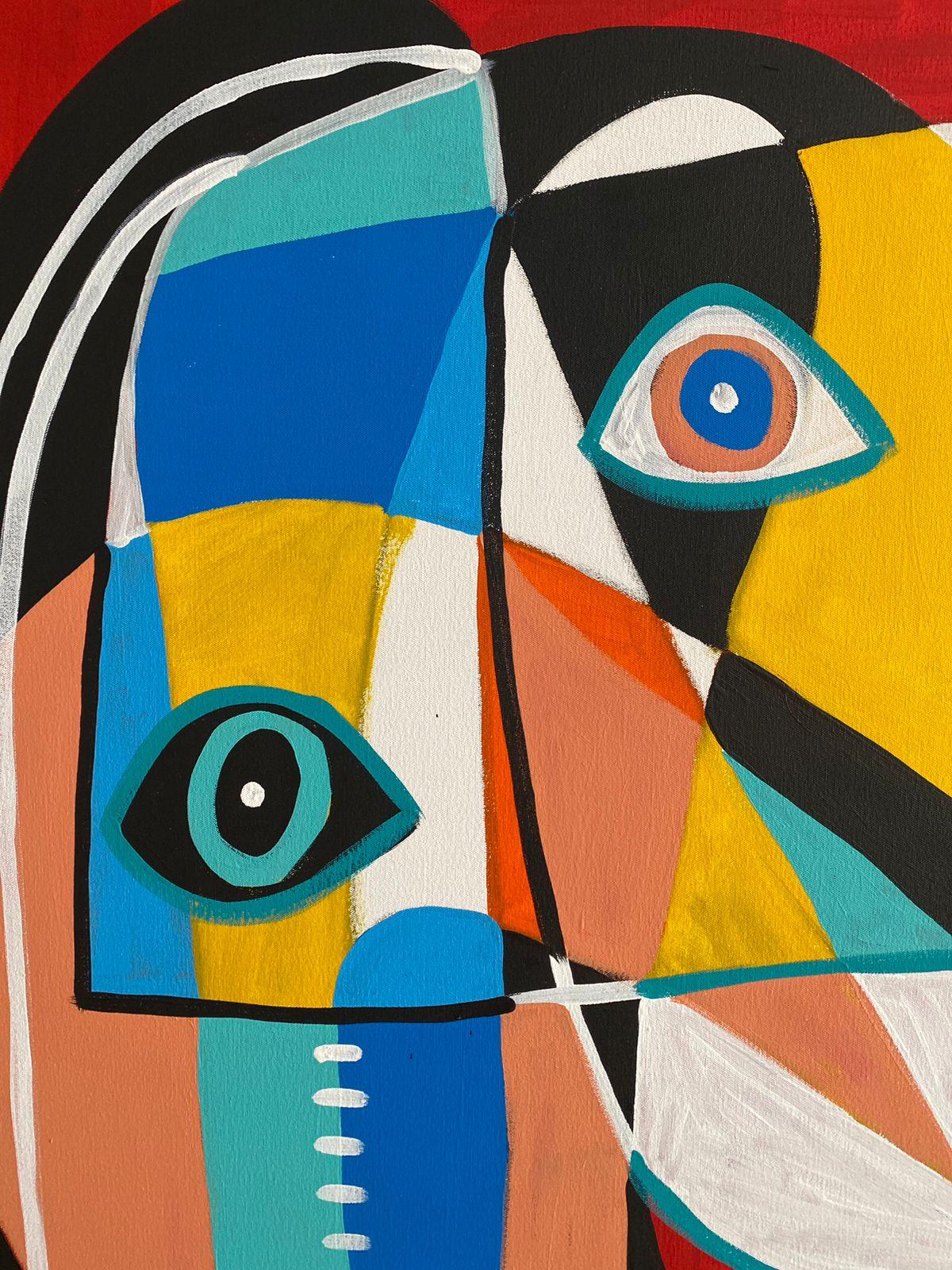 Retrato en Rojo, Arte contemporanea, Pittura astratta, 21° secolo - Painting Astratto di Enrique Pichardo