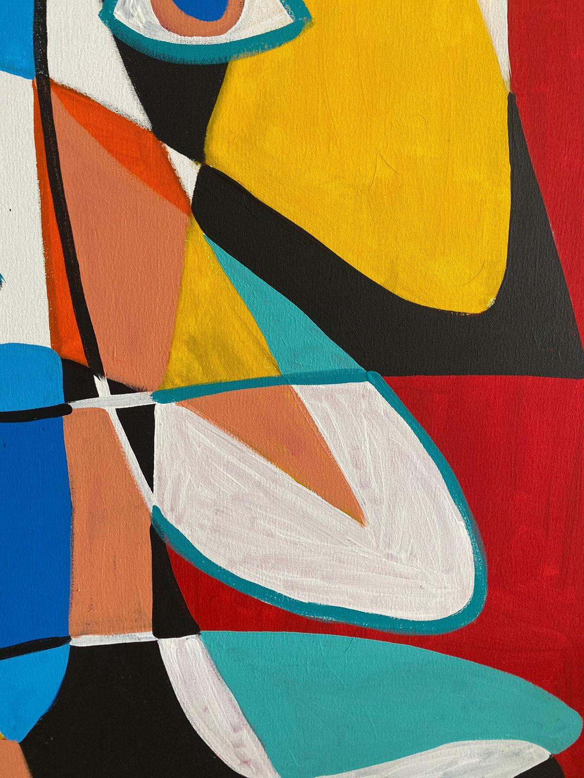 Retrato en Rojo, Arte contemporanea, Pittura astratta, 21° secolo - Abstract Painting Rosso di Enrique Pichardo
