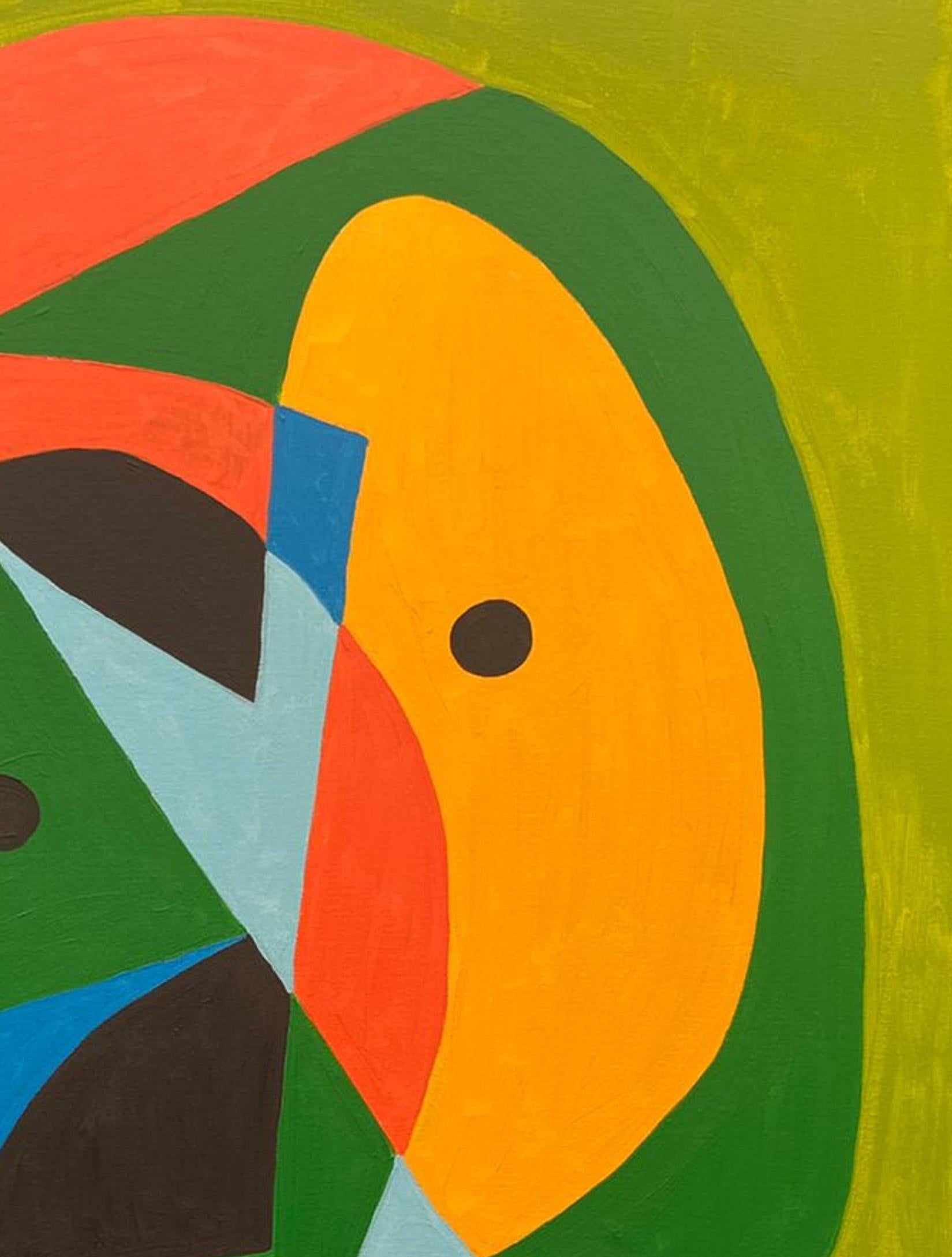 Retrato en Verde, Contemporary Art, Abstract Painting, 21st Century 2