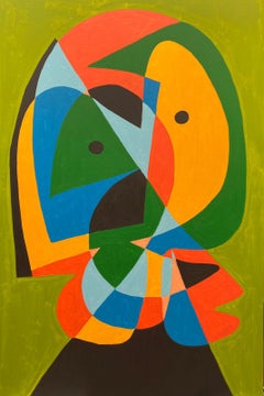 Retrato en Verde, Contemporary Art, Abstract Painting, 21st Century