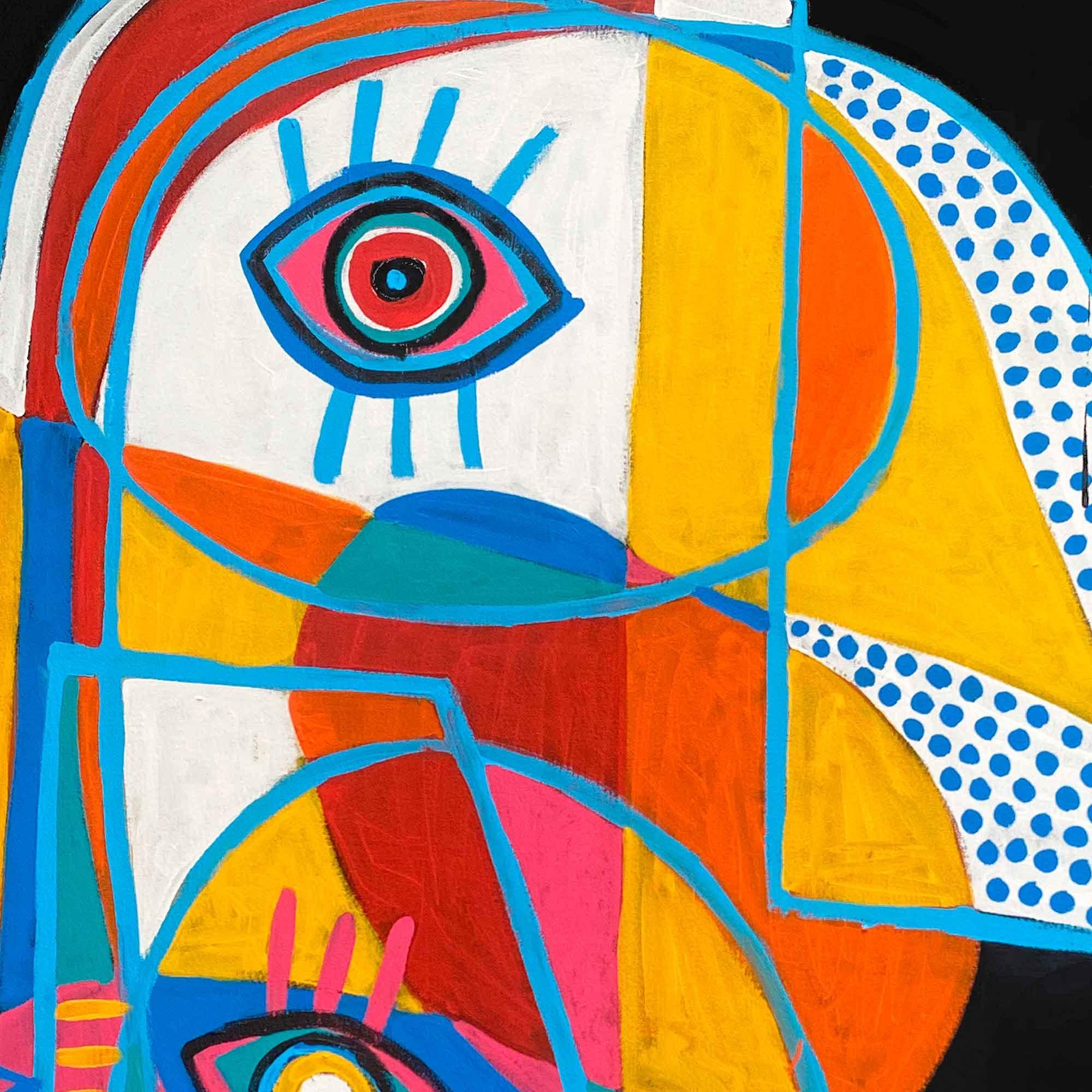 Retrato Fondo Negro, Arte contemporanea, Pittura astratta, 21° secolo - Painting di Enrique Pichardo