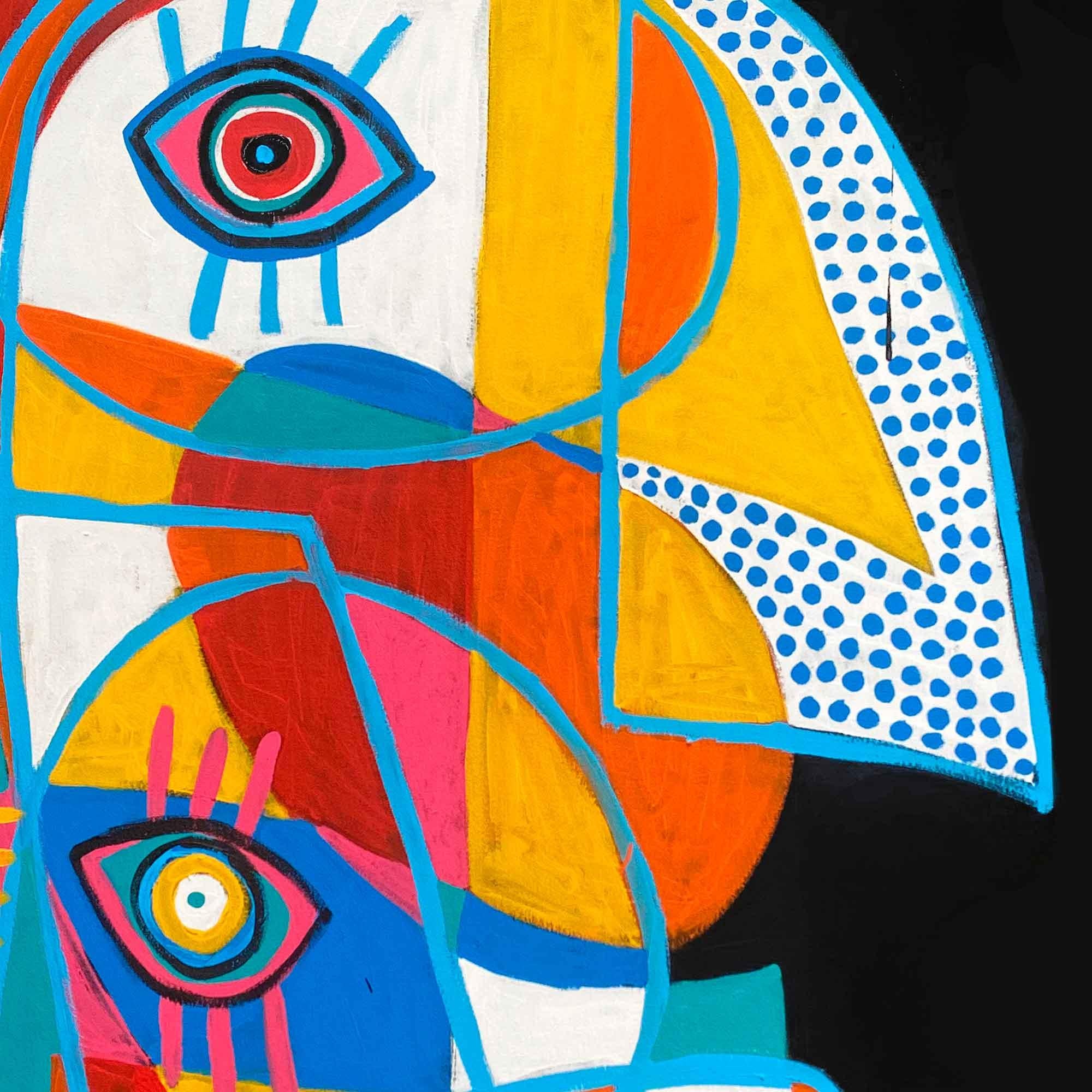 Retrato Fondo Negro, Arte contemporanea, Pittura astratta, 21° secolo - Painting Astratto di Enrique Pichardo