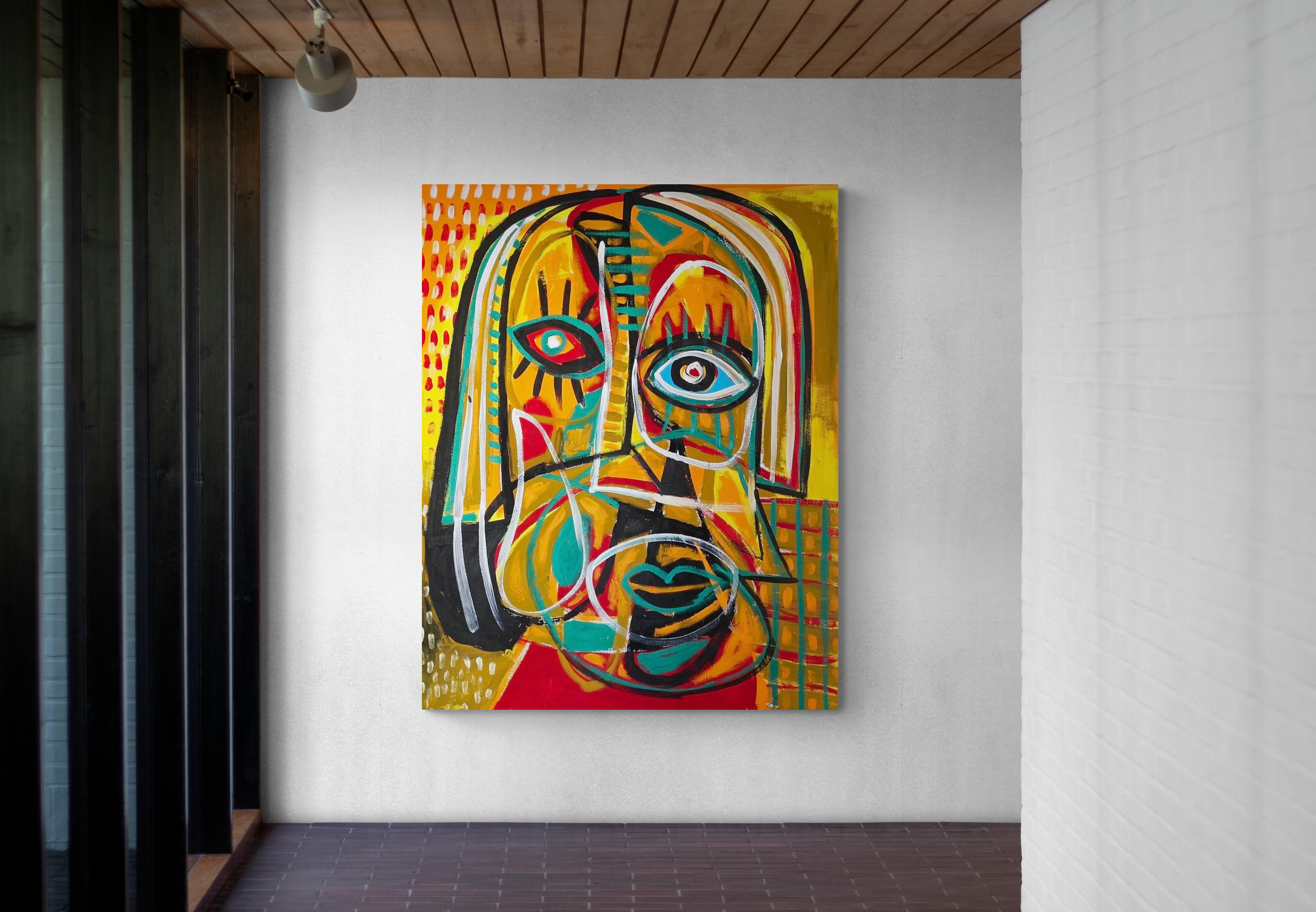 Retrato Naranja, Arte contemporanea, Pittura astratta, 21° secolo - Painting di Enrique Pichardo