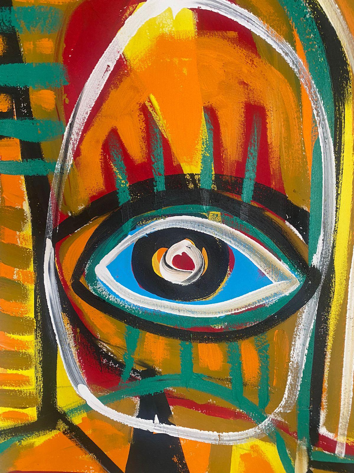 Retrato Naranja, Arte contemporanea, Pittura astratta, 21° secolo in vendita 1