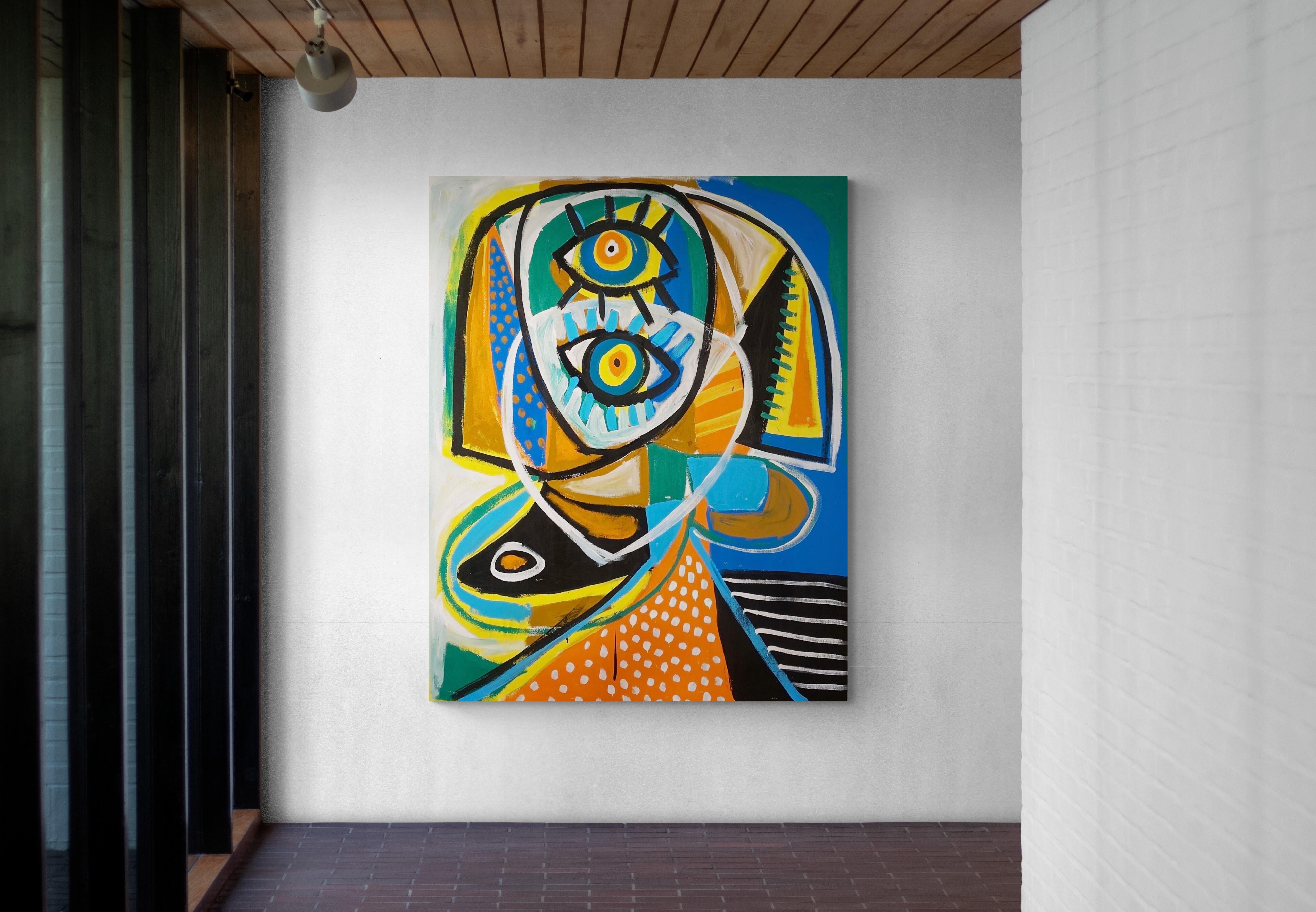 Retrato Verde, Arte contemporanea, Pittura astratta, 21° secolo - Painting di Enrique Pichardo